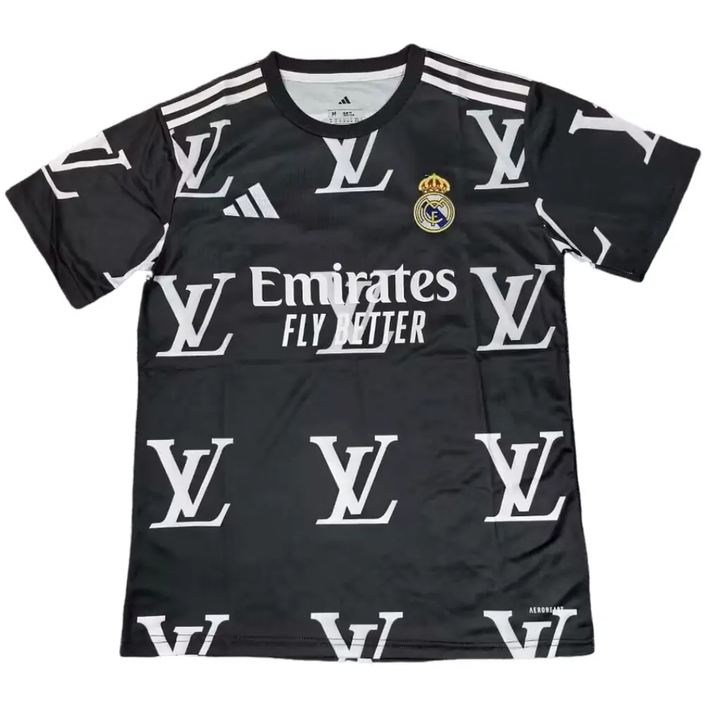 2025-26 Real Madrid LV co-branded black jersey - fan version