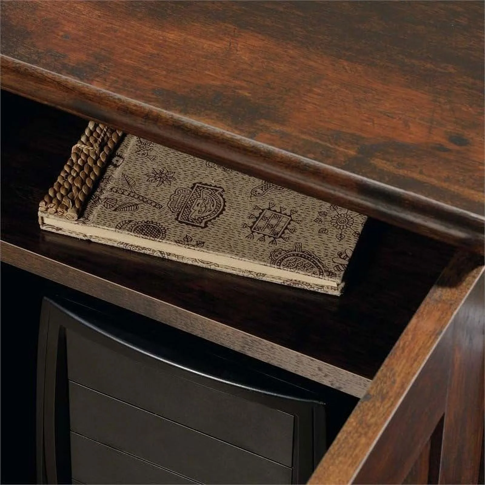 Pemberly Row Corner Computer Desk in Curado Cherry