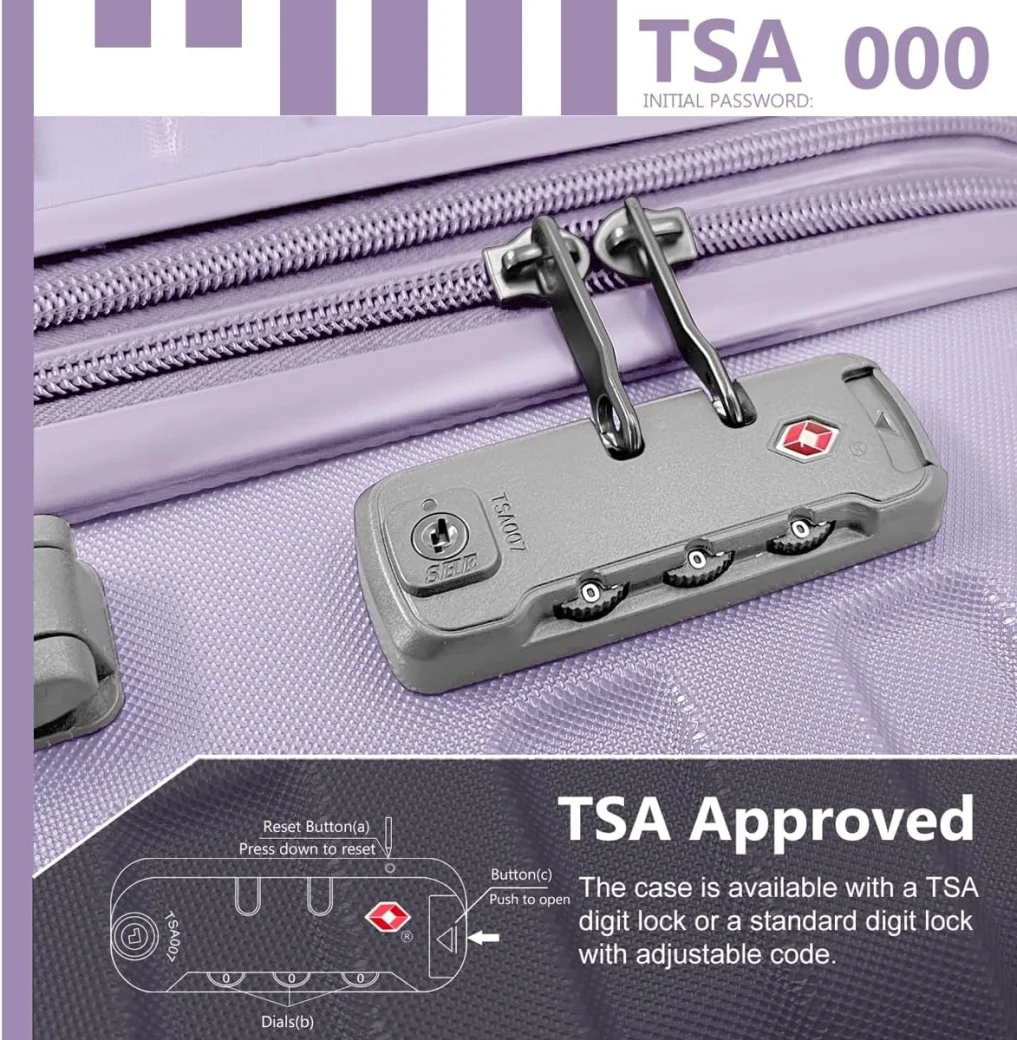 6-Piece Hardshell Luggage Set with Expandable Spinner Suitcases & TSA Lock, 25% Extra Capacity, Duffel Bag & Toiletry Kit, Cream ABS Suitcases