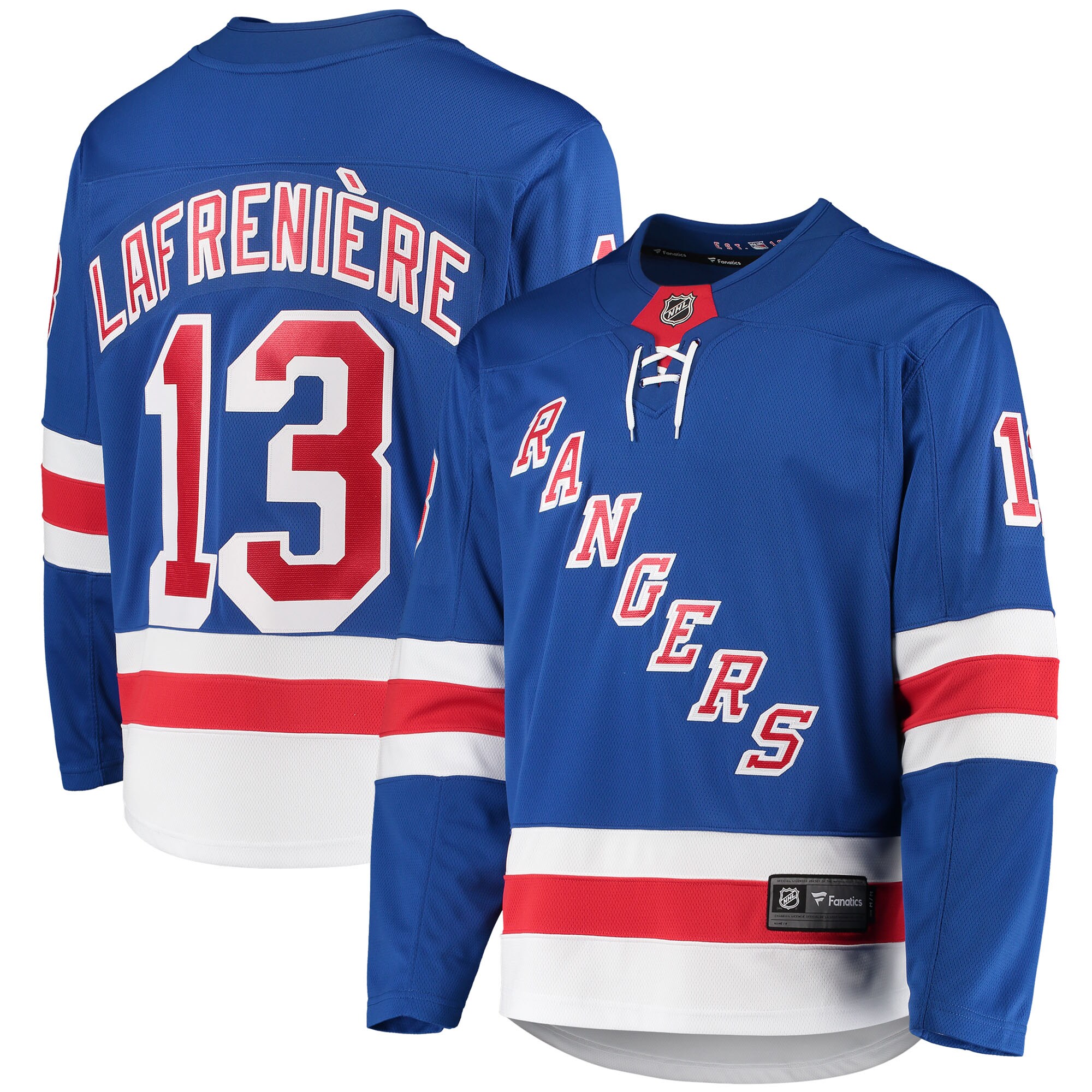 Alexis LafreniÃ ̈re New York Rangers Fanatics Premier Breakaway   Jersey – Blue