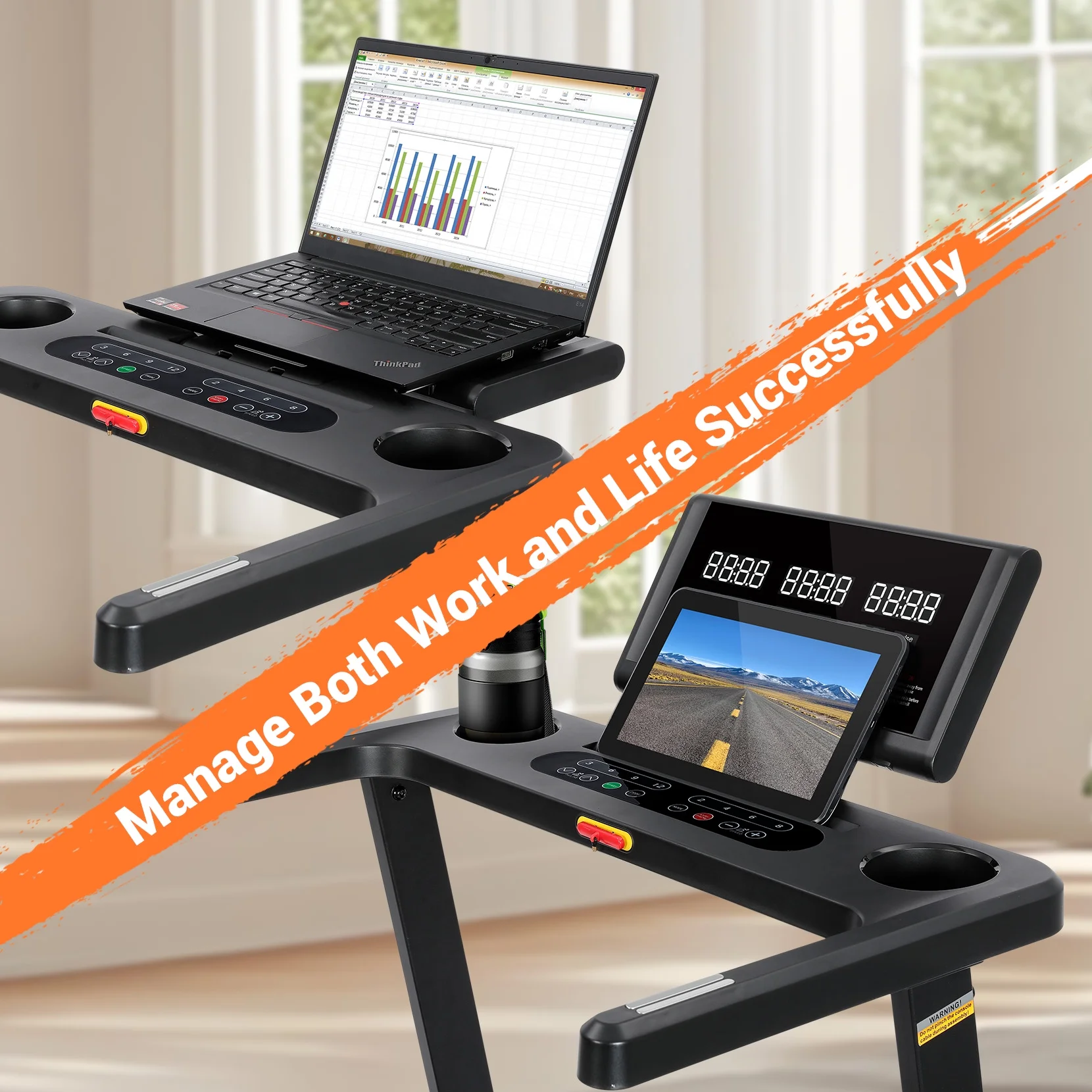 Foldable Treadmill, Dprodo 2-in-1 Walking Pad 3.0HP Under Desk Treadmill, Widened 18.1 inche Running Belt,Speeds 0.5-8Mph Exercise Treadmill 350 lbs Capacity with App Connection, Remote
