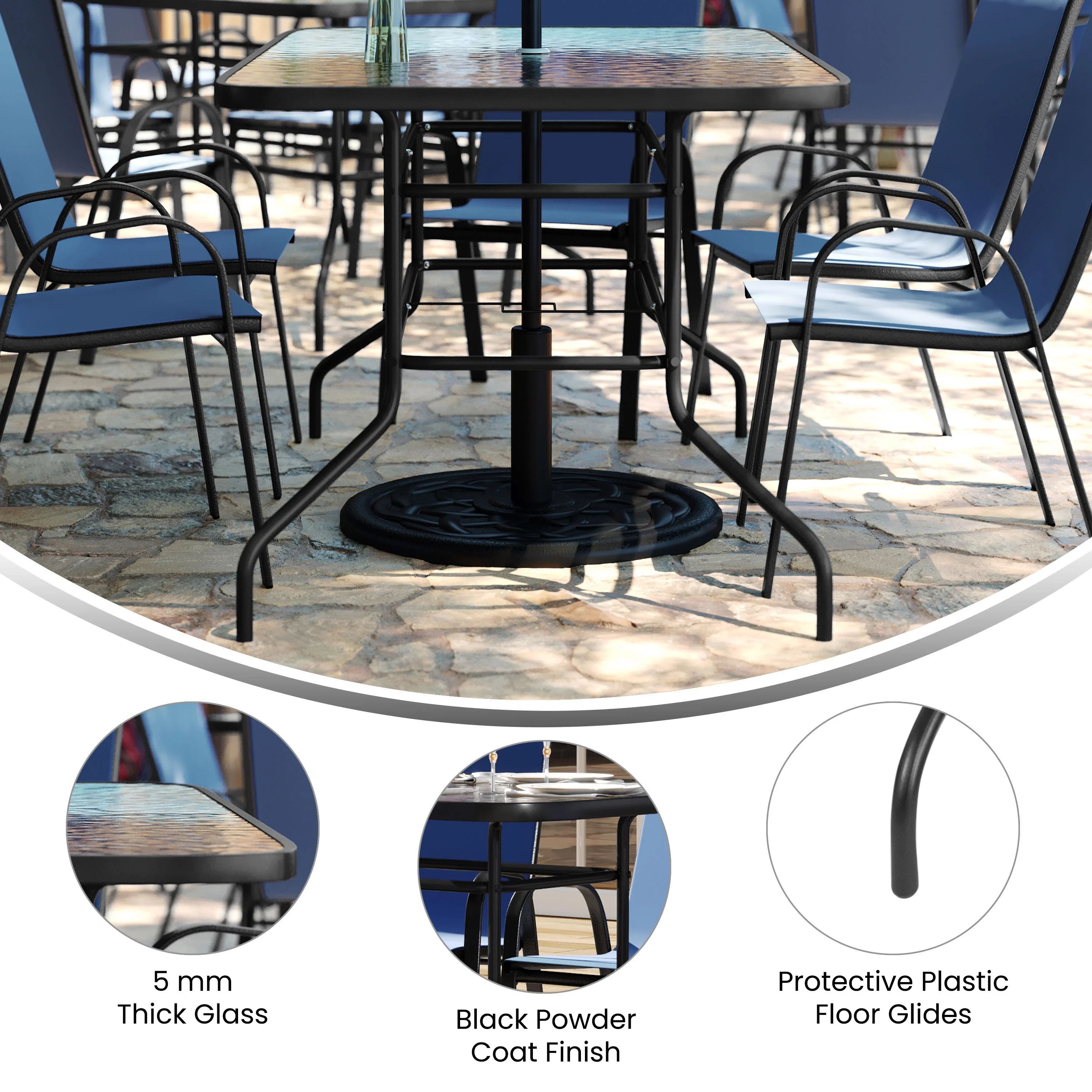 Flash Furniture 7 Piece Outdoor Patio Dining Set - 55