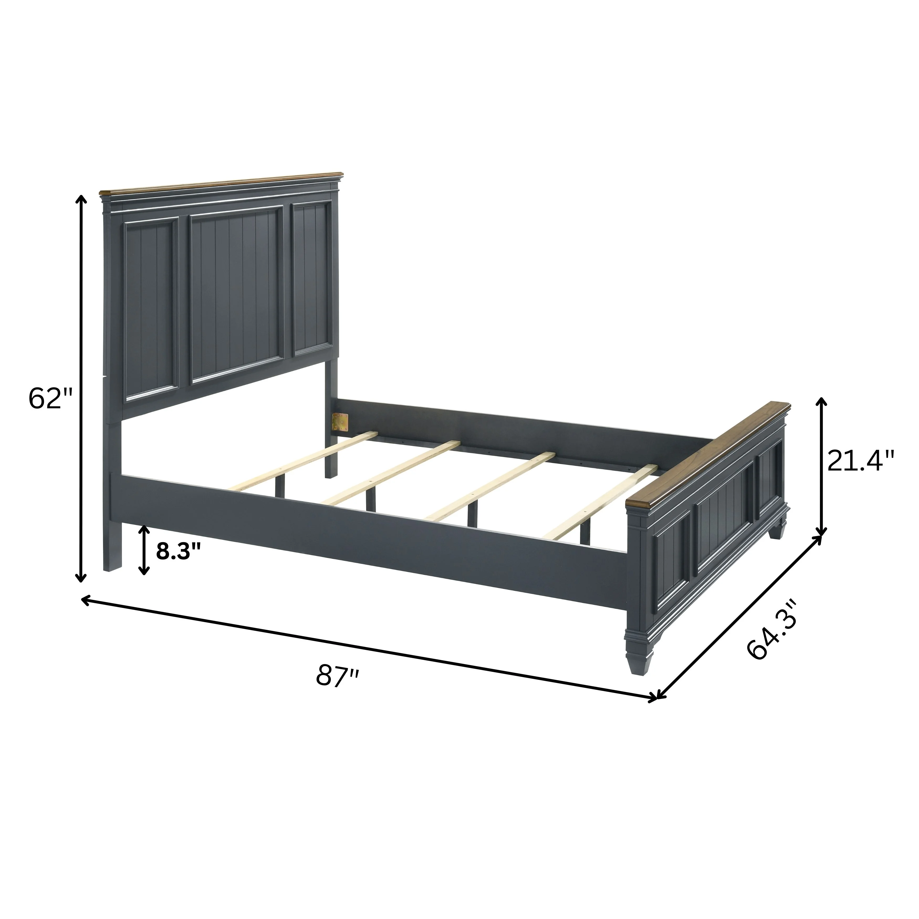 Roundhill Furniture Clelane Wood Bedroom Set Panel King Bed, Dresser, Mirror, and Nightstand