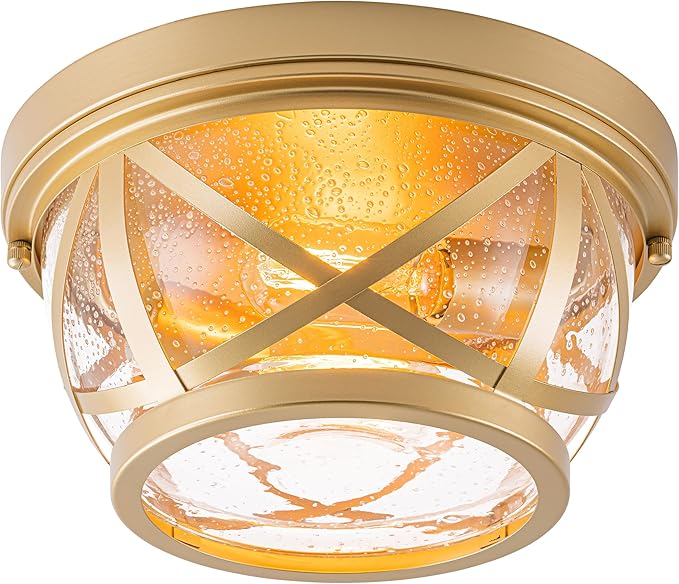 MELLOWWLITE Flush Mount Ceiling Light Fixture Gold