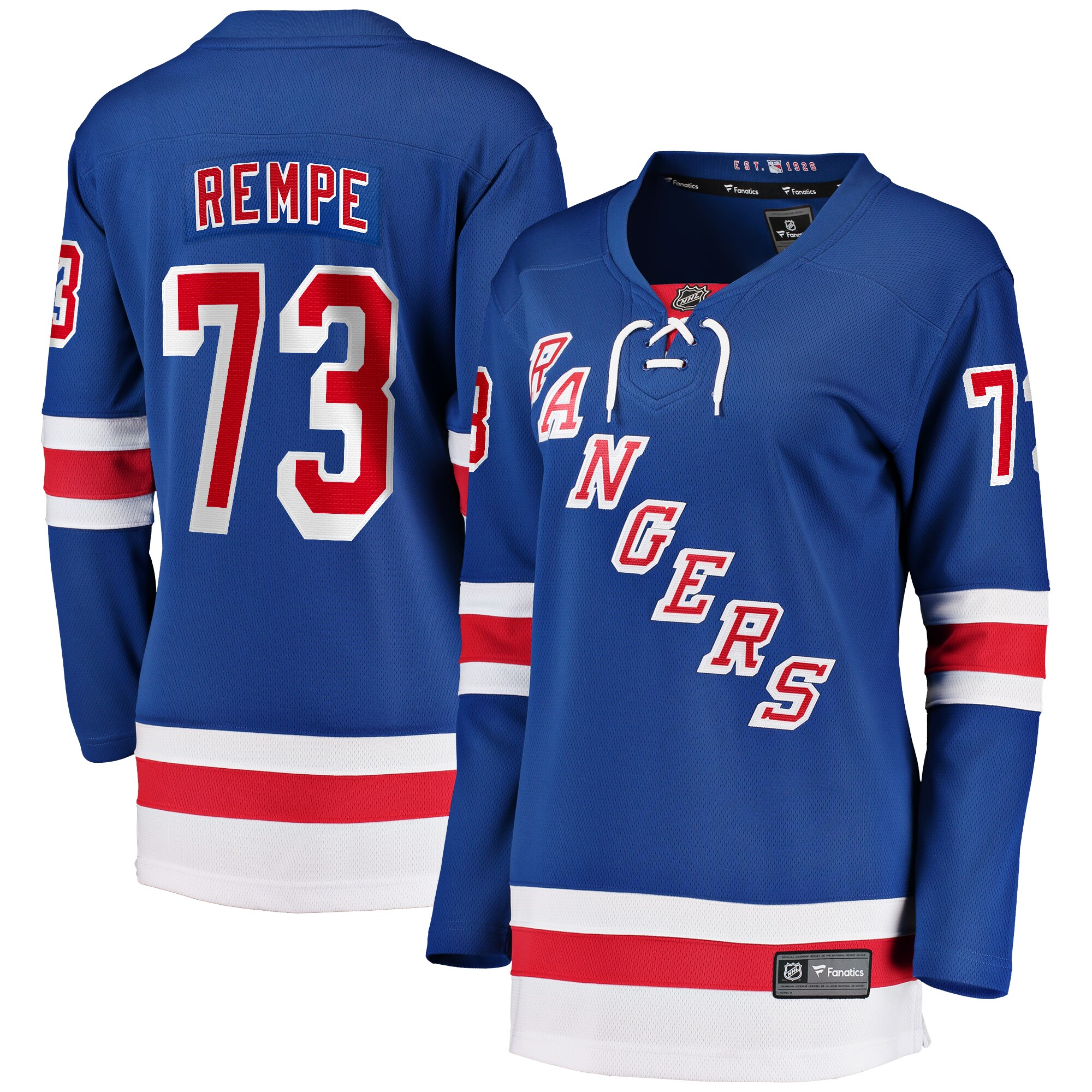 Matt Rempe New York Rangers Fanatics Women’s Home Breakaway Jersey – Blue