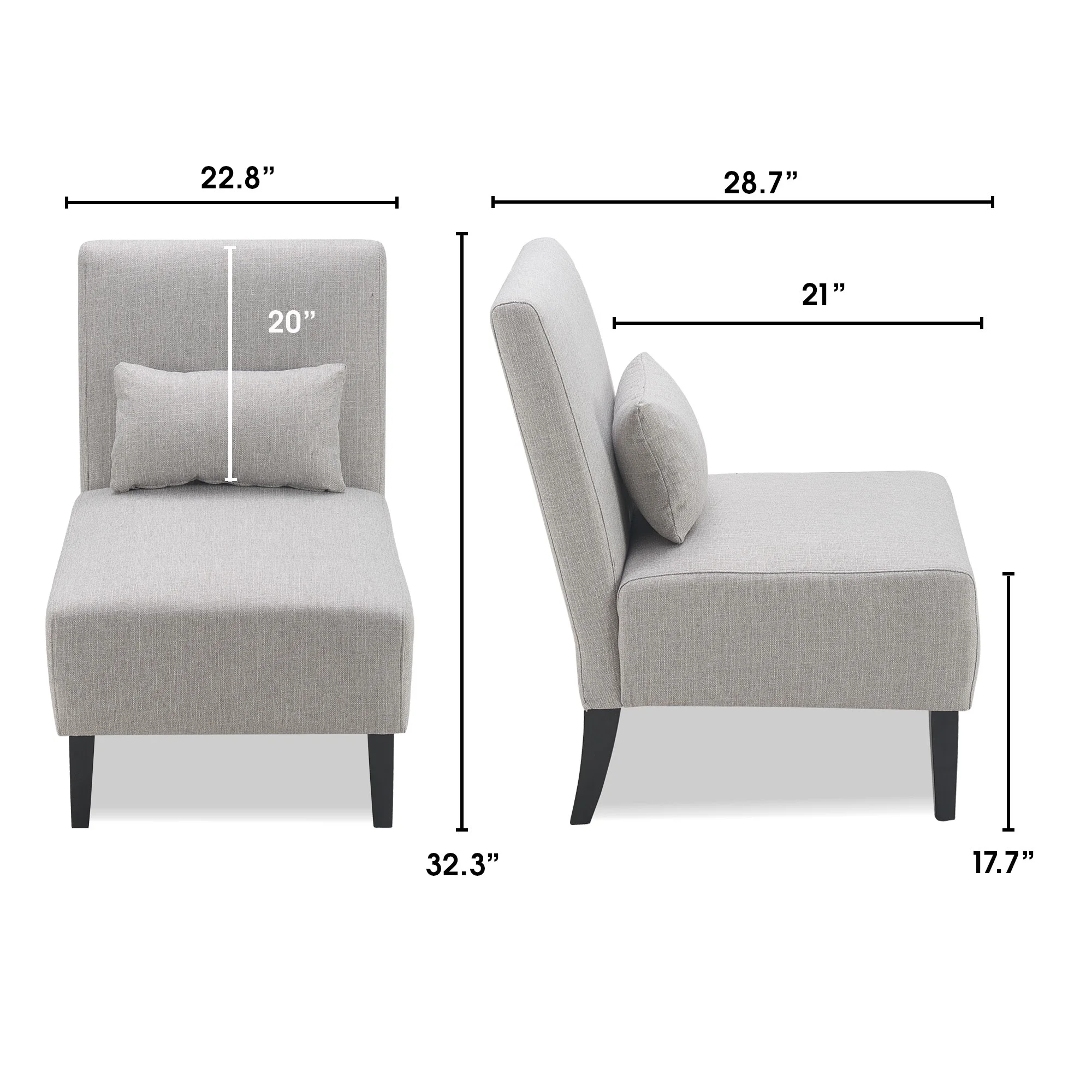 Serta Palisades Slipper Chair Pebble Gray