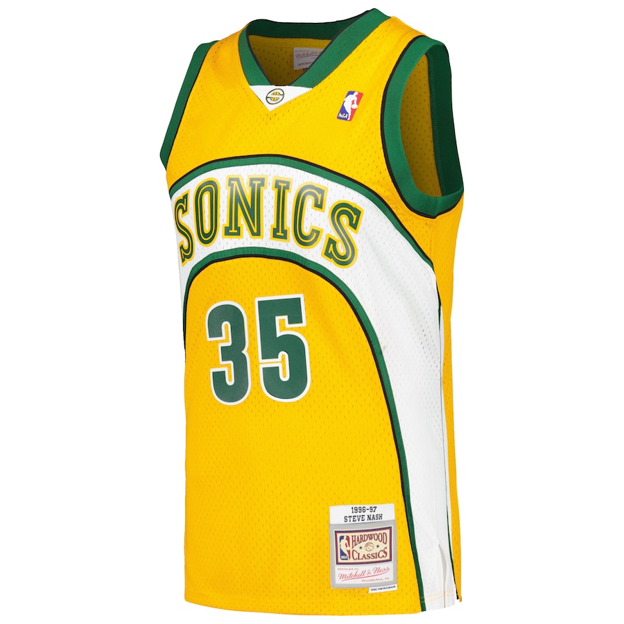 Men's Seattle SuperSonics Kevin Durant Mitchell & Ness Yellow 2007/08 Hardwood Classics Swingman Throwback Jersey