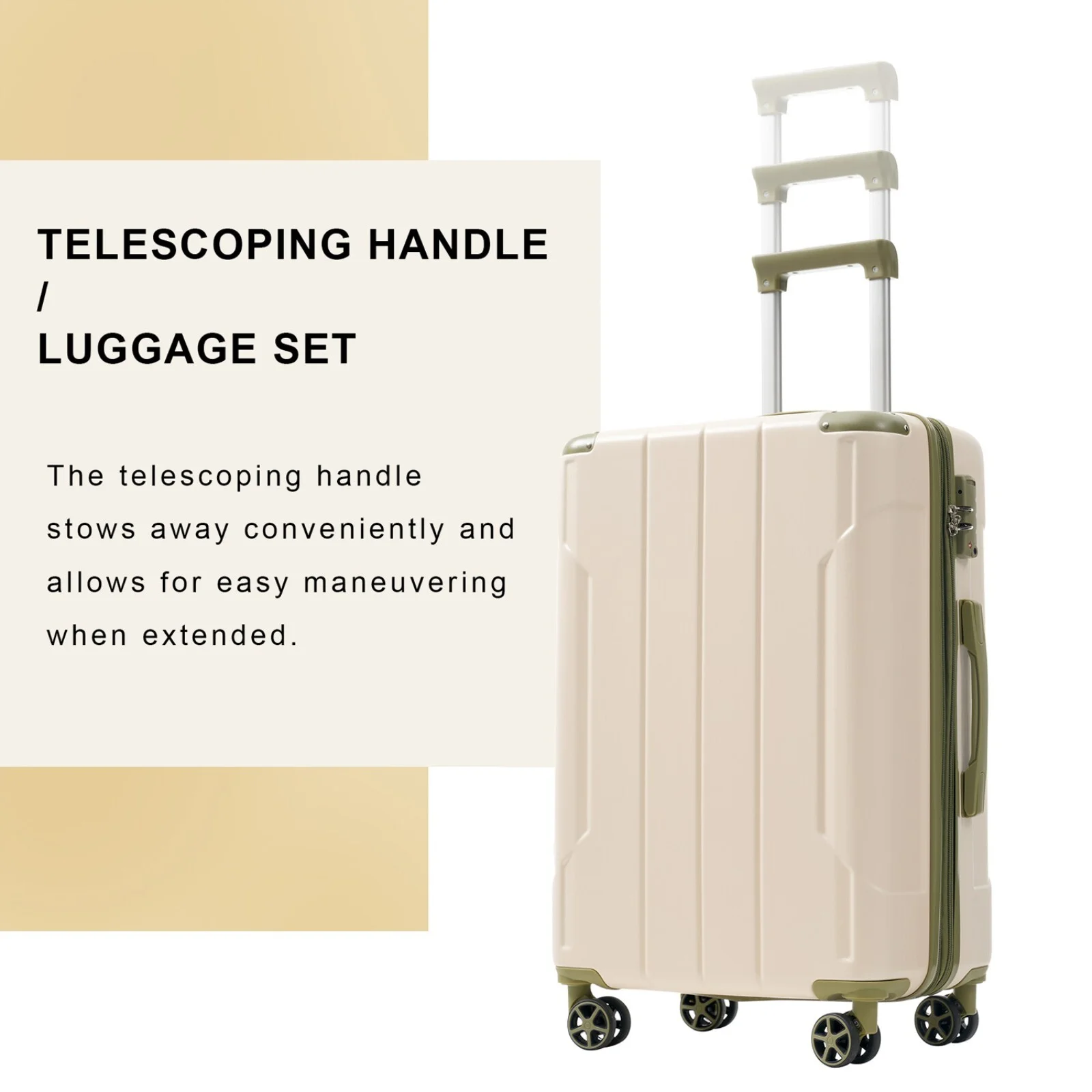 EUROCO 3 Piece Luggage Set, Expandable Hardshell Suitcase with TSA Lock and Double Spinner Wheels,ABS Lightweight Durable Travel luggage Set(20