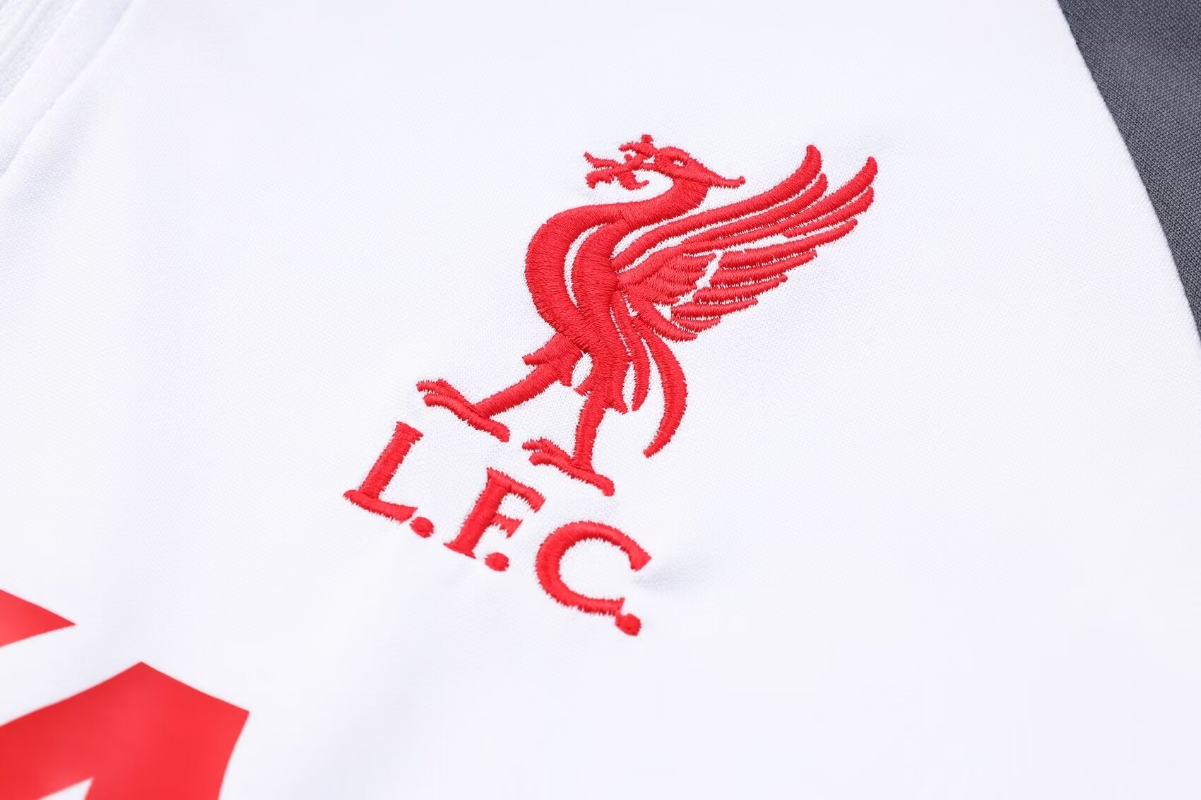 2023/2024 Liverpool Half-Pull Training Suit White Jersey 1:1 Thai Quality Set