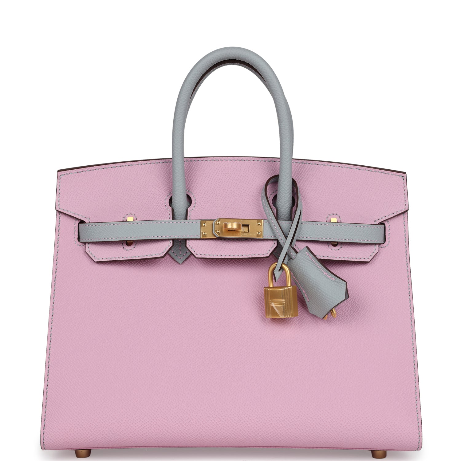 Special Order (HSS) Birkin 25 Mauve Sylvestre and Bleu Glacier Epsom Brushed Gold Hardware