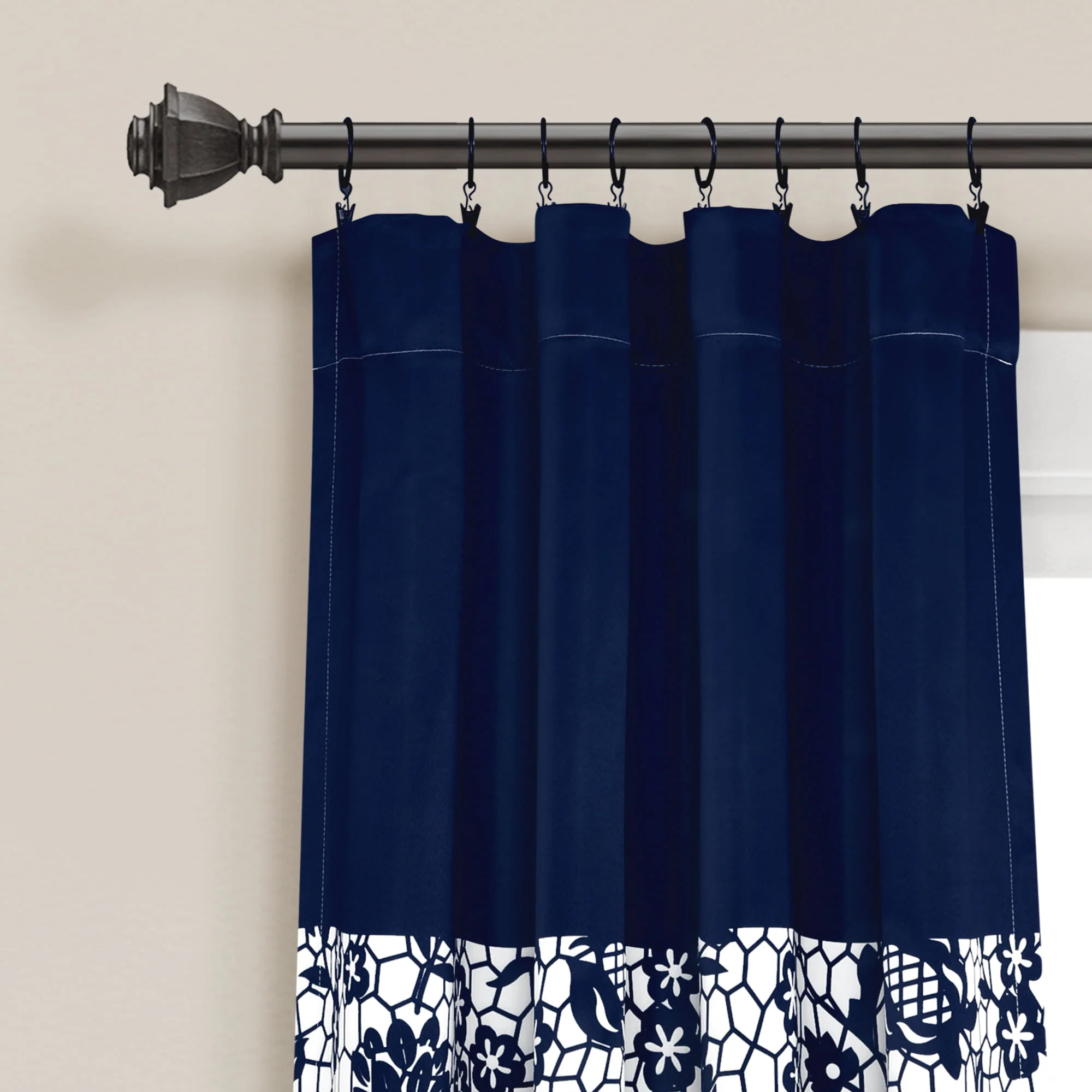 Lush Decor Estate Garden Print Room Darkening Window Curtain Panels Set