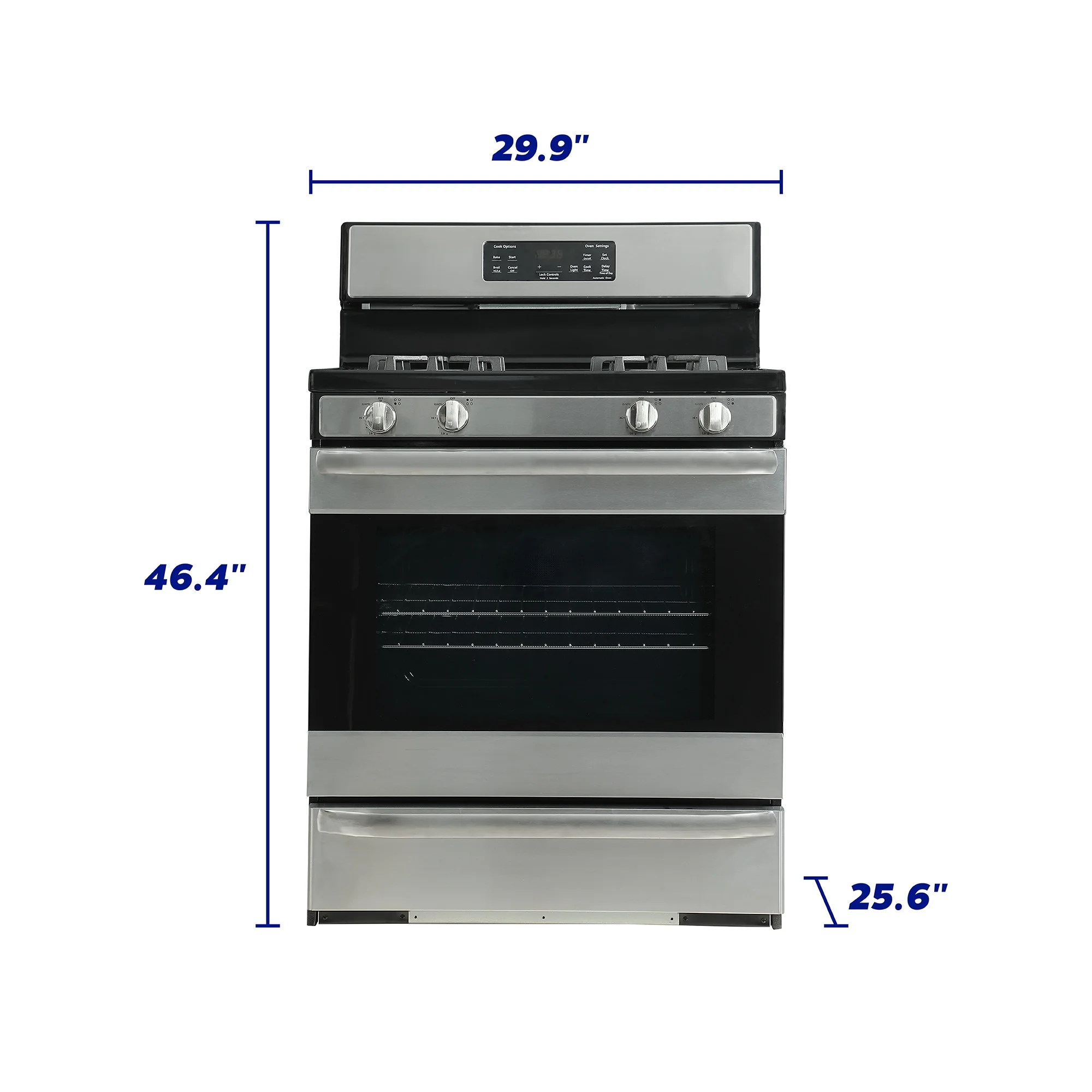 Element 30 Inch 4 Burners 5.2 cu. ft. Freestanding Gas Range, Stainless Steel