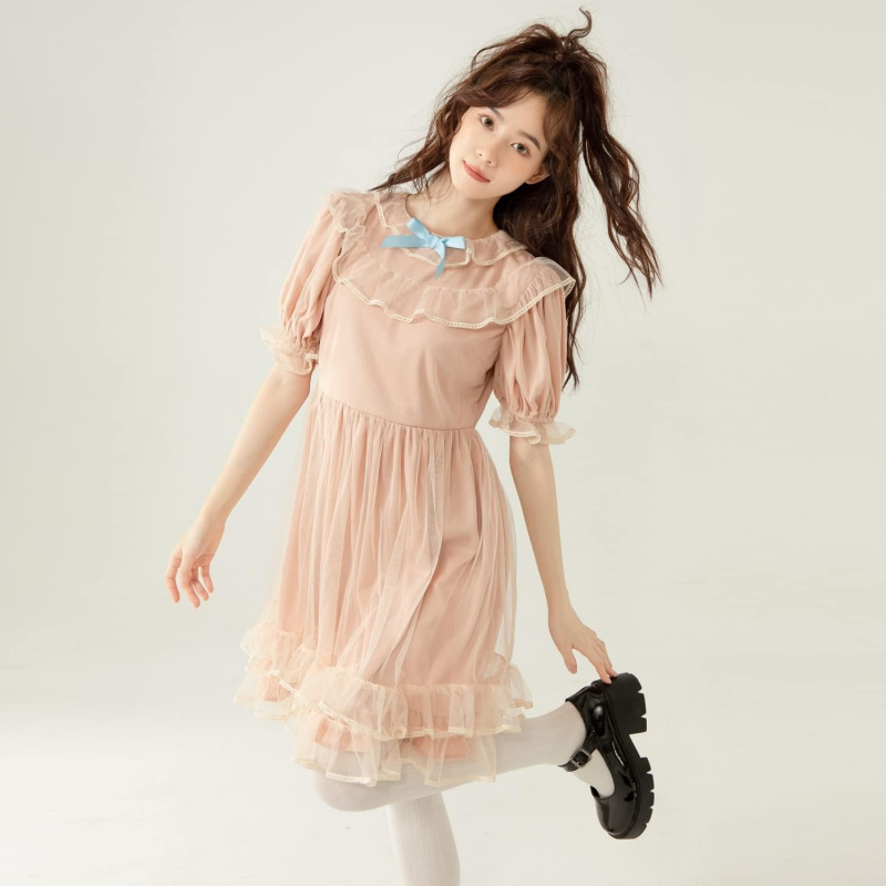 Summer Japanese Lolita Lace Dress Teen Girls