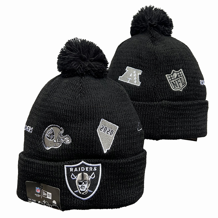 Las Vegas Raiders Cuffed Knit Hat with Pom