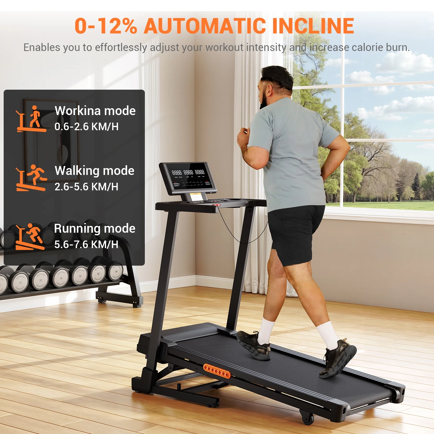 Foldable Treadmill, Dprodo 2-in-1 Walking Pad 3.0HP Under Desk Treadmill, Widened 18.1 inche Running Belt,Speeds 0.5-8Mph Exercise Treadmill 350 lbs Capacity with App Connection, Remote