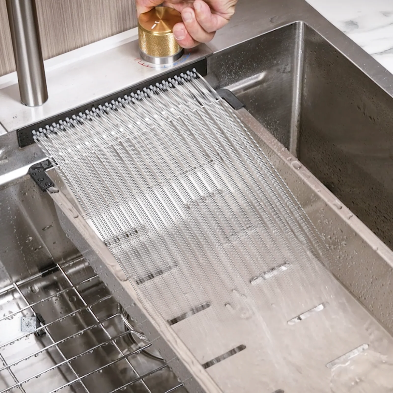 Whizmax Kitchen Sink, 30 Inch Brushed Nickel Waterfall Kitchen Sink Set, 304 Stainless Steel Single Bowl Family and Bar Sinks with Full set Accessories - Brushed Nickel 30 * 22 Inch Standard Size