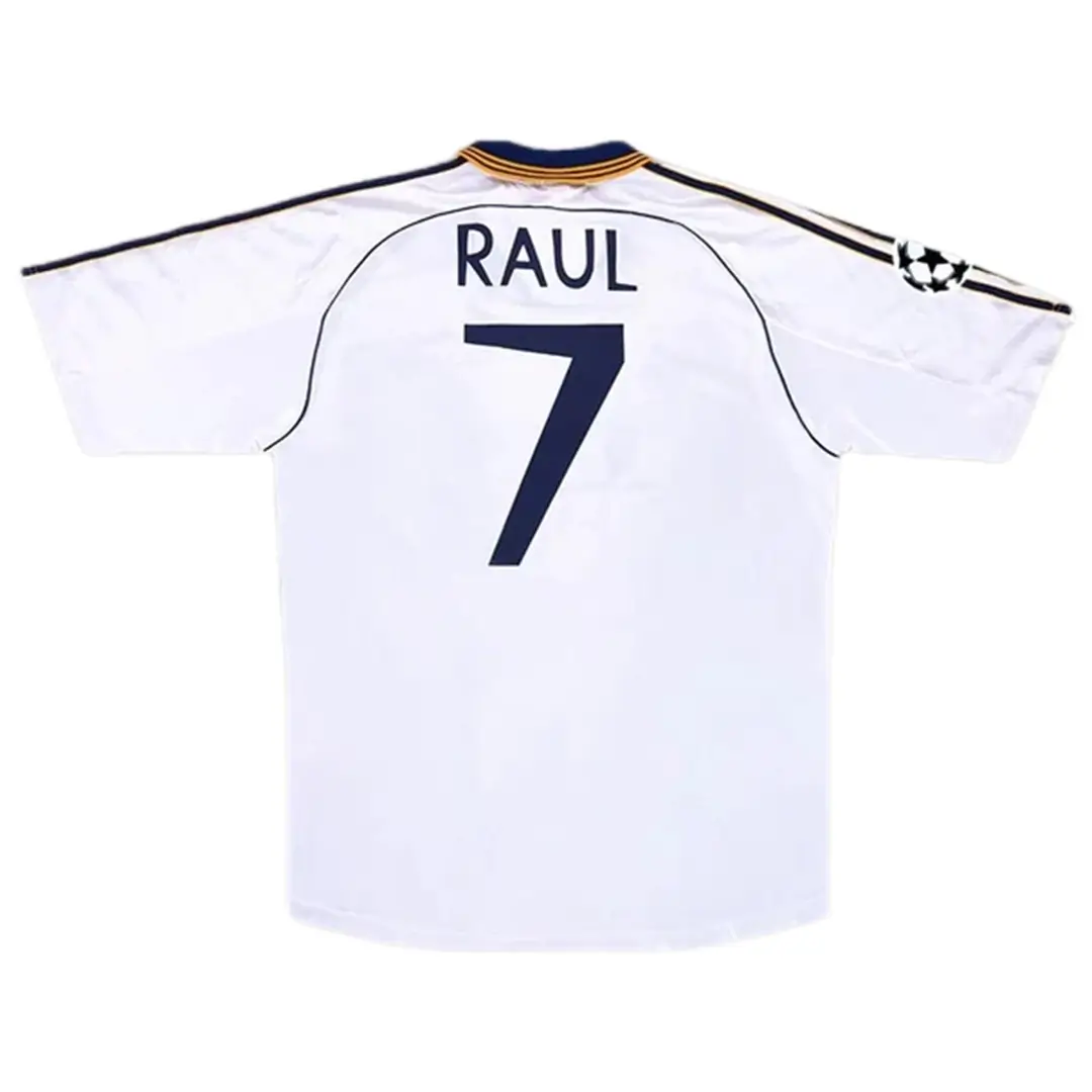 RAUL #7 Real Madrid 1998/00 Home Retro Soccer Jersey