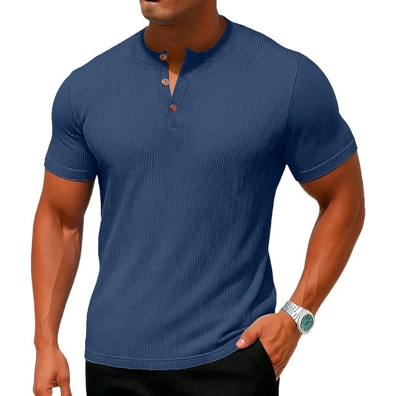 Mens Muscle Henley Shirts