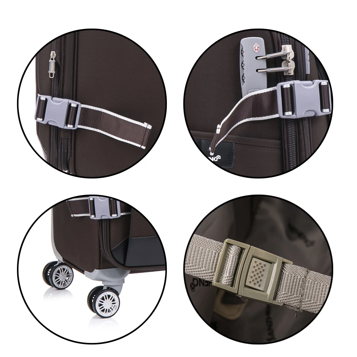 4-Piece Sage Green Softside Luggage Set with Spinner Wheels, Lightweight Expandable Suitcases (20