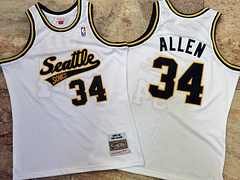 Supersonics Ray Allen No. 34 White  MN