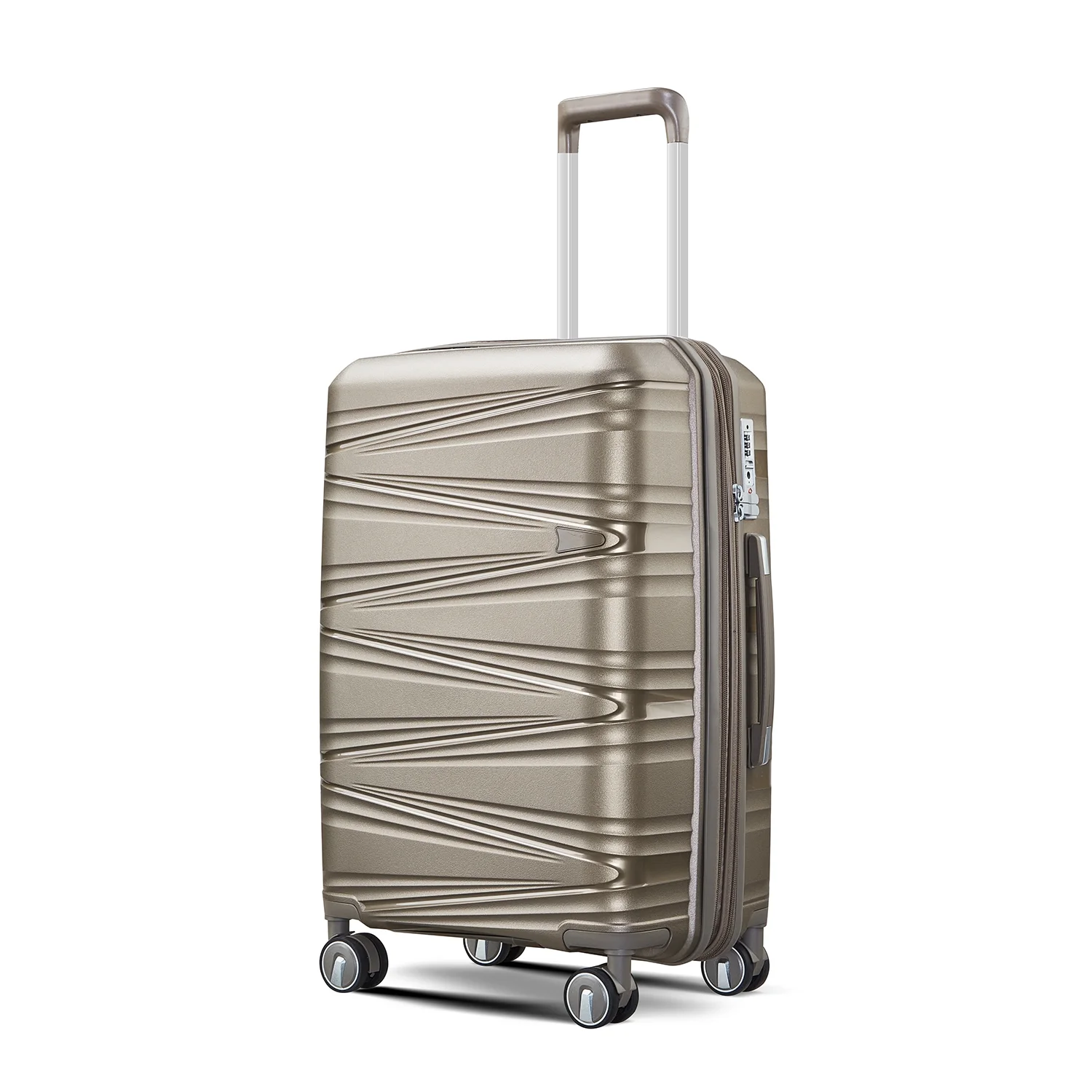 4 Piece Luggage Set Expandable Hardshell Travel Luggage Sets 8 Spinner Wheel Suitcase Wheels TSA Lock Suit Case, PP Lightweight & Durable wheels Upright Suitcase, 14/20/24/28 Inch