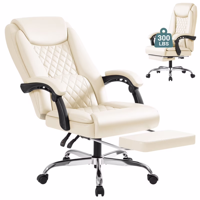Homall Home Office Chair Adjustable Executive Leather Chair With Arms Ergonomic High Back Cushion Lumbar Back Support Computer Desk Chair,Black
