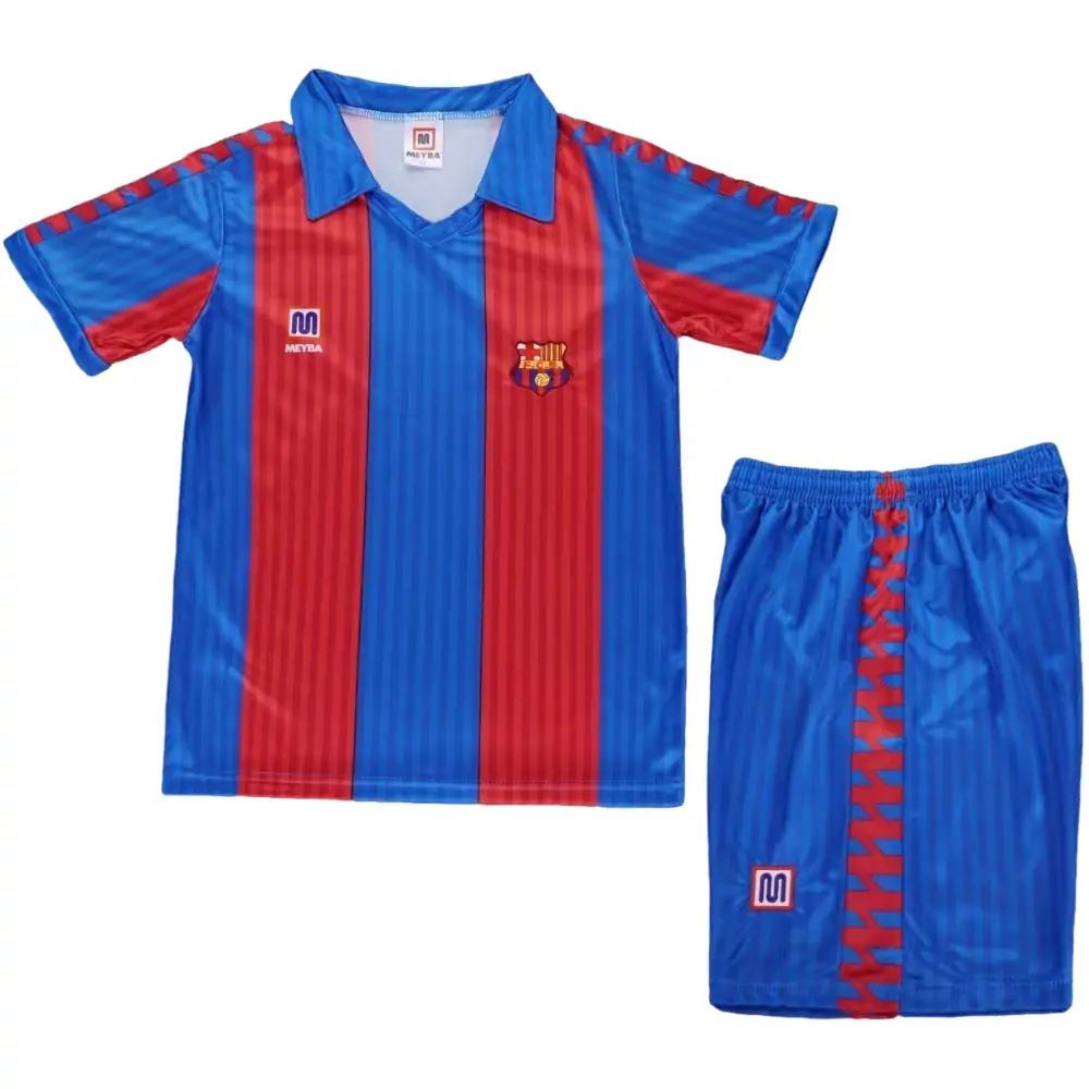 1989-92 Barcelona Retro Home Kit - Short Sleeve Children's Set