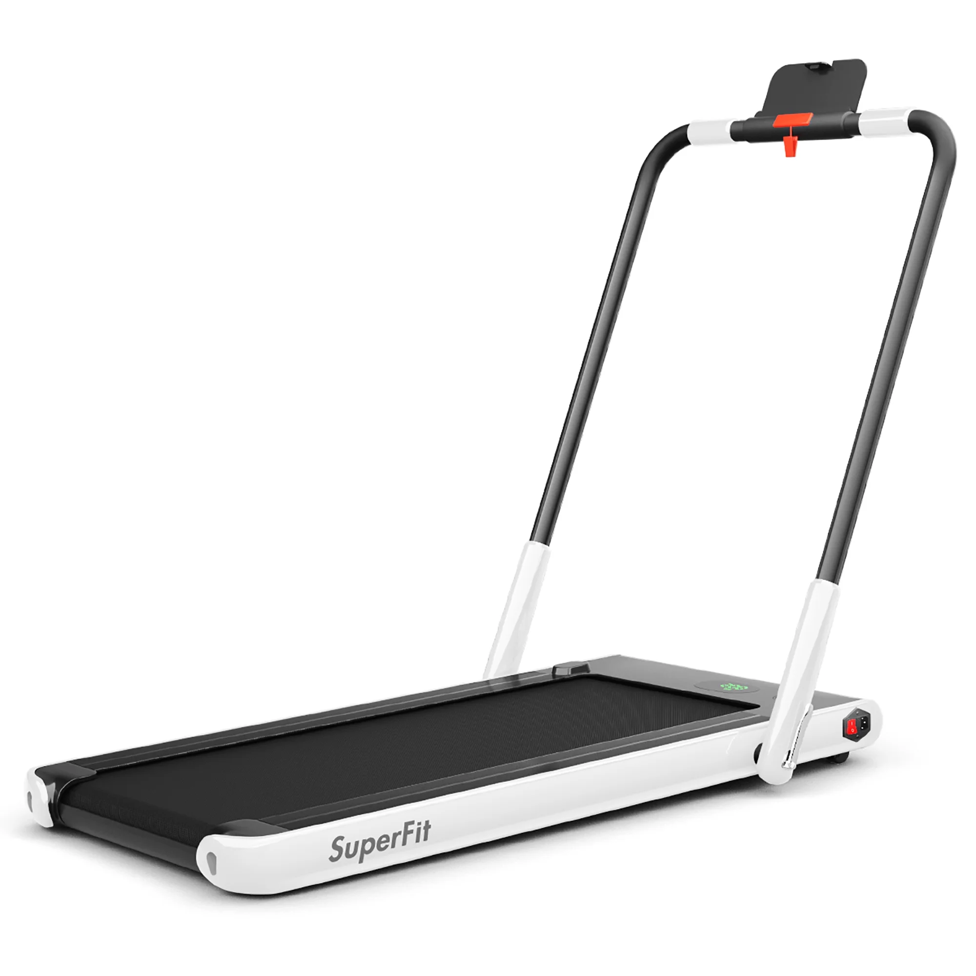 SuperFit Up To 7.5MPH 2.25HP 2-in-1 Folding Under Desk Treadmill W/Speaker Controller APP, Single Display Screen Silver