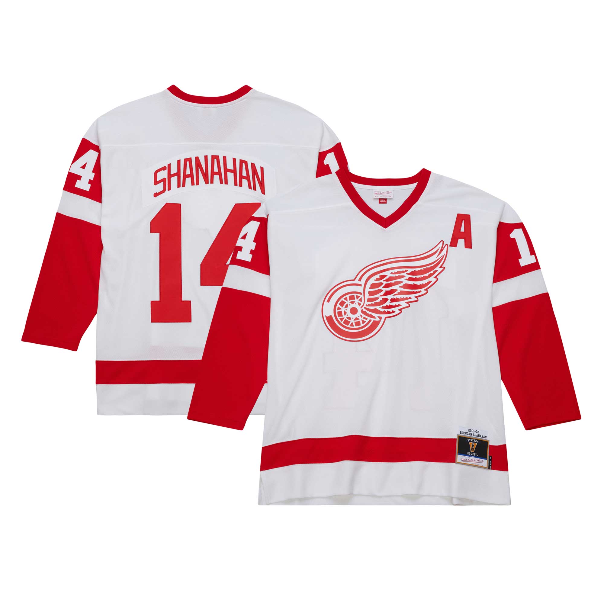 Brendan Shanahan Detroit Red Wings Mitchell & Ness  2001/02 Alternate Captain Blue Line   Jersey – White
