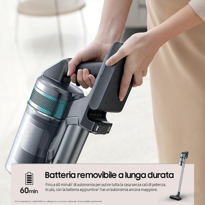 SAMSUNG - Scopa elettrica JET 75E PET VS20B75AGR1-TEAL MINT