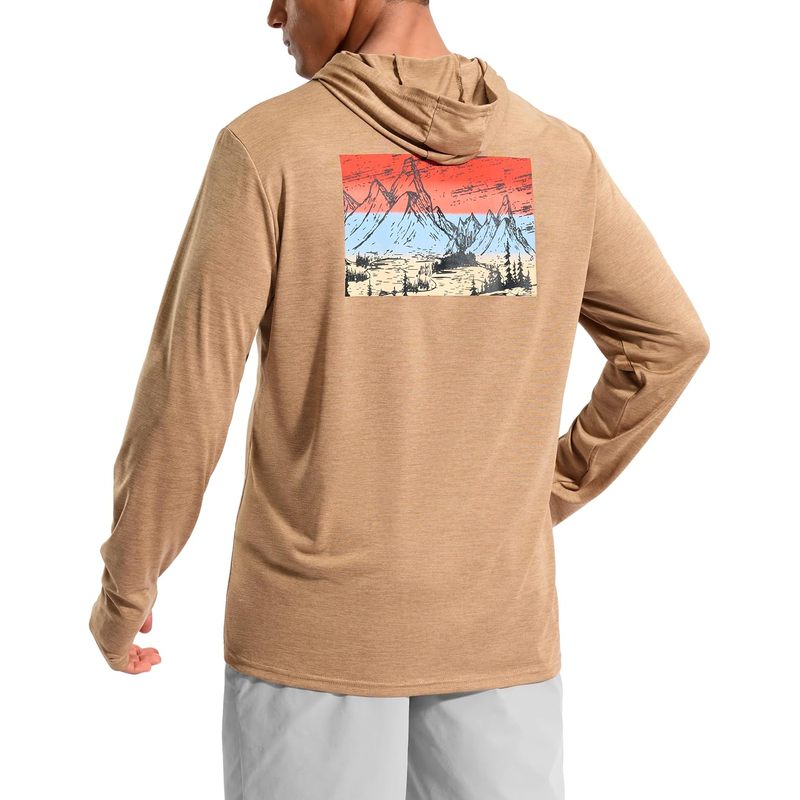 Men's UPF 50+ Sun Protection Hoodie Lightweight Long Sleeve