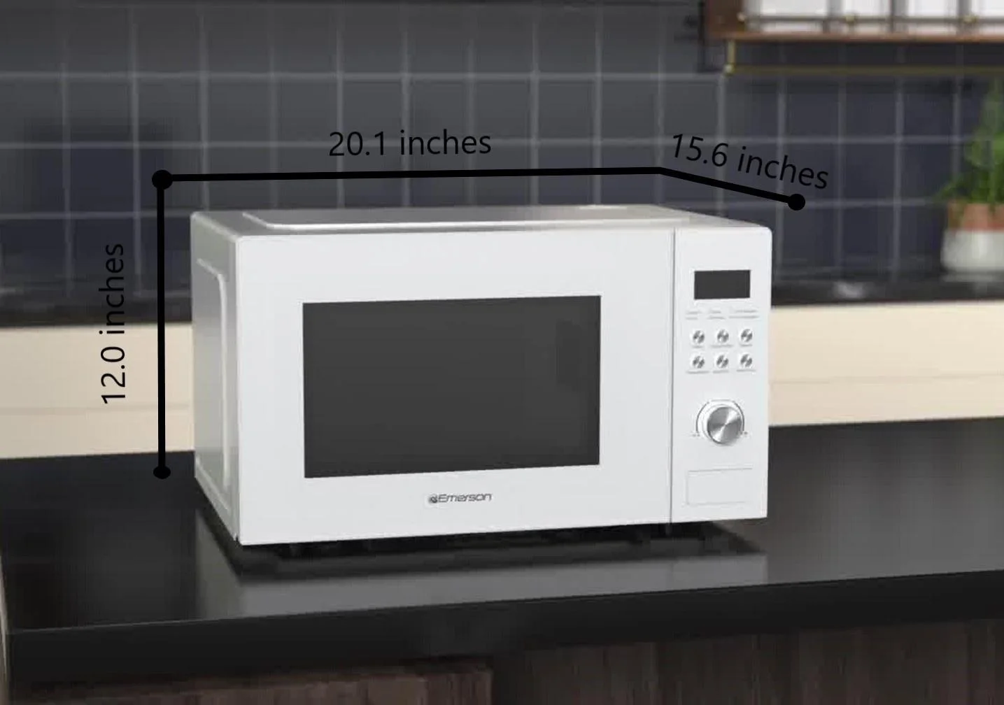 Emerson 1.1 Cu Ft, 1000W White Countertop Microwave Oven, MW1101W