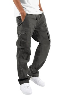 Mens Cargo Pants Drawstring Casual