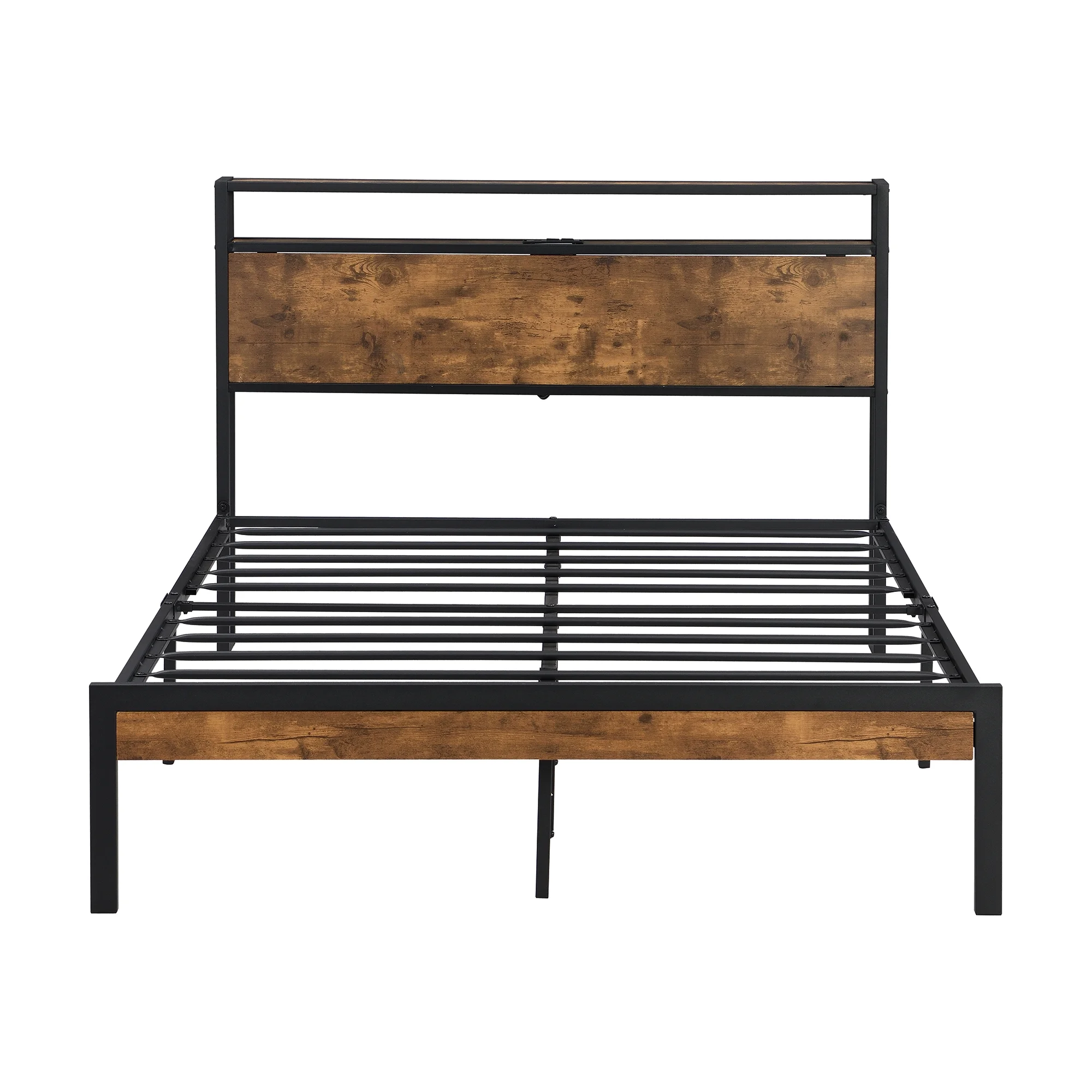 SESSLIFE Full Size Metal Bed Frame with Headboard and Footboard, No Box Spring Needed Platform Bed, Heavy Duty Steel Slat Support, Under-Bed Storage