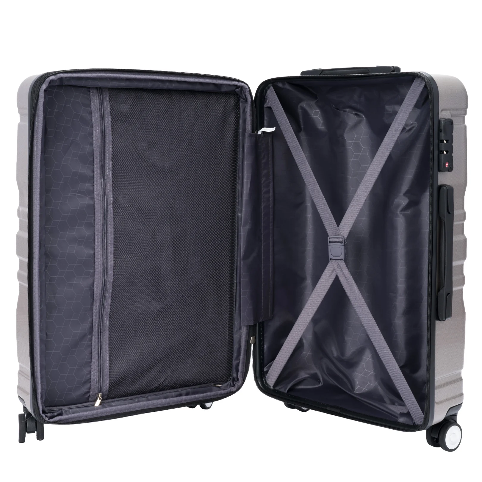 Luggage Sets New Model Expandable ABS Hardshell 3pcs Clearance Luggage Hardside Lightweight Durable Suitcase sets Spinner Wheels Suitcase with TSA Lock 20''24''28''(blue and brown)