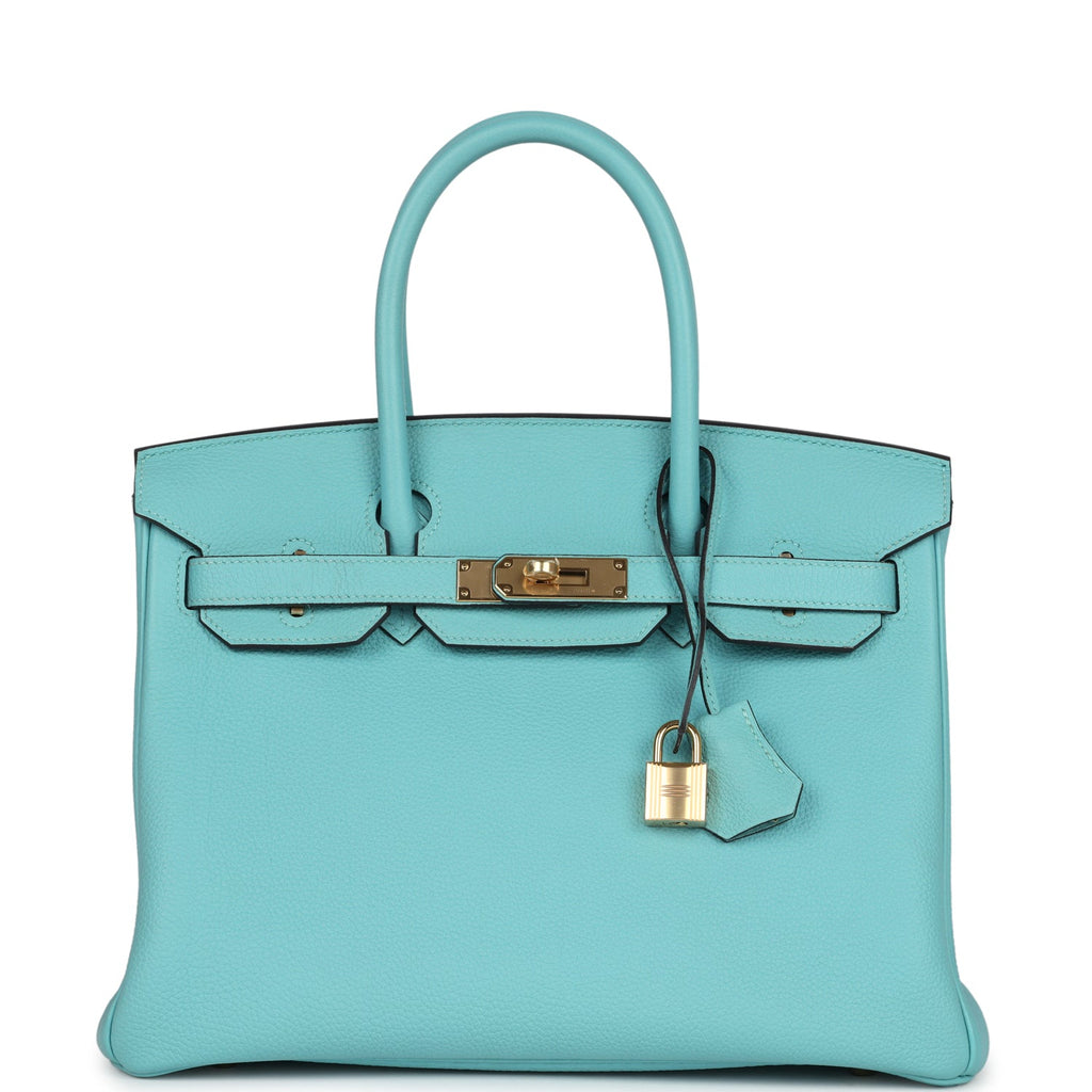 Birkin 30 Bleu Atoll Togo Gold Hardware