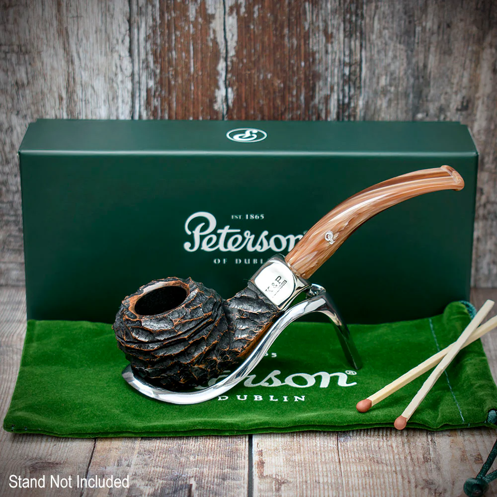 Peterson of Dublin Derry Rusticated Briar Smoking Pipe - Shape 80s - 9mm
