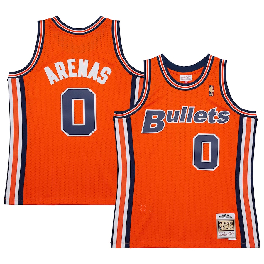 Men's Washington Bullets Gilbert Arenas Mitchell & Ness Orange 2004/05 Hardwood Classics Swingman Jersey