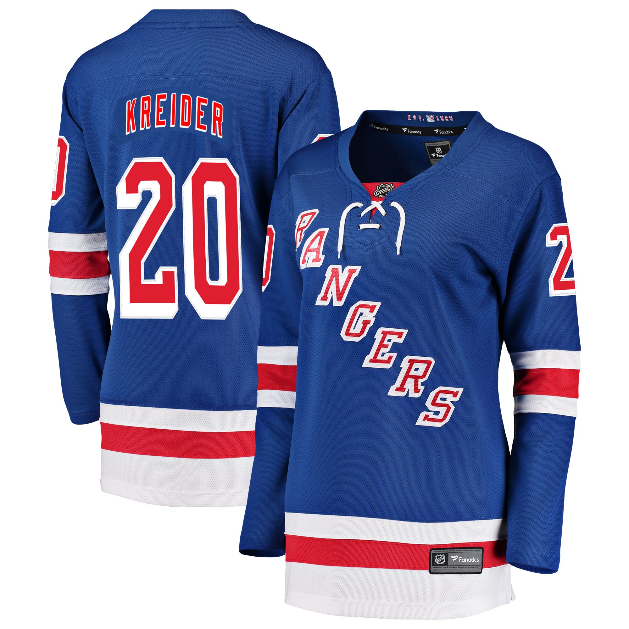 Chris Kreider New York Rangers Fanatics Women’s Breakaway   Jersey – Blue