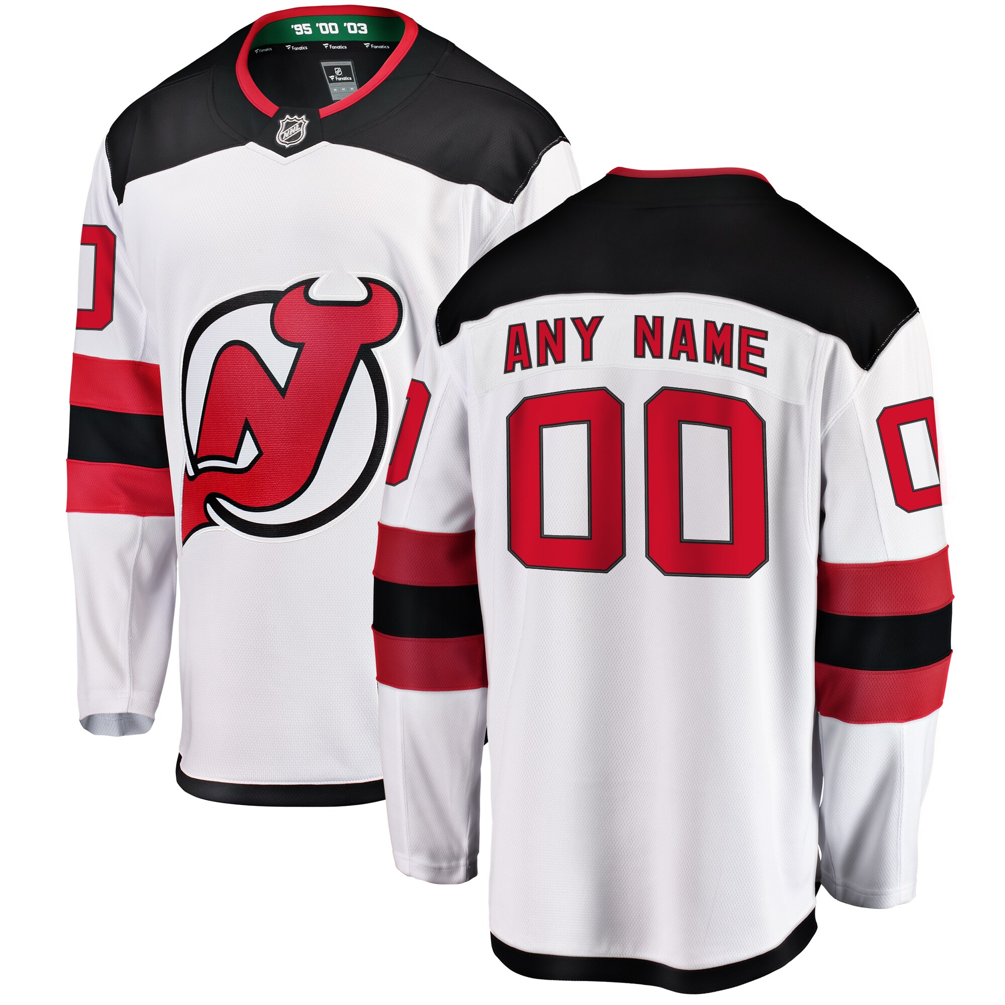 New Jersey Devils Fanatics Away Breakaway Custom Jersey – White
