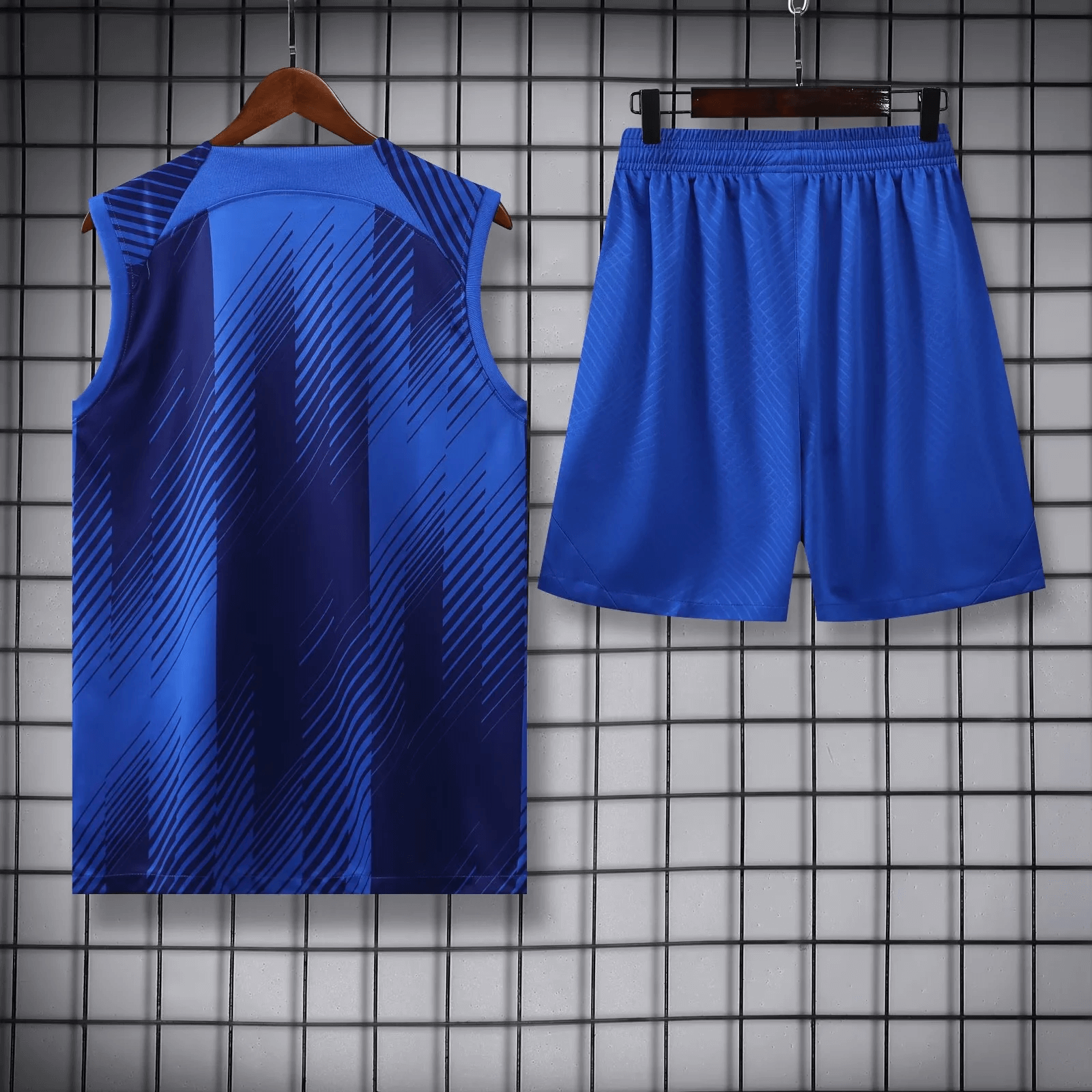 2023/2024 Barcelona pre-match training Blue Jersey+Shorts 1:1 Thai Quality
