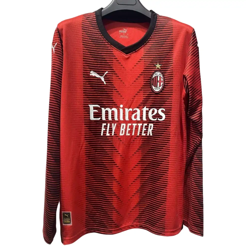 2023/24 AC Milan Home Fan Edition Long Sleeve - Fans Edition