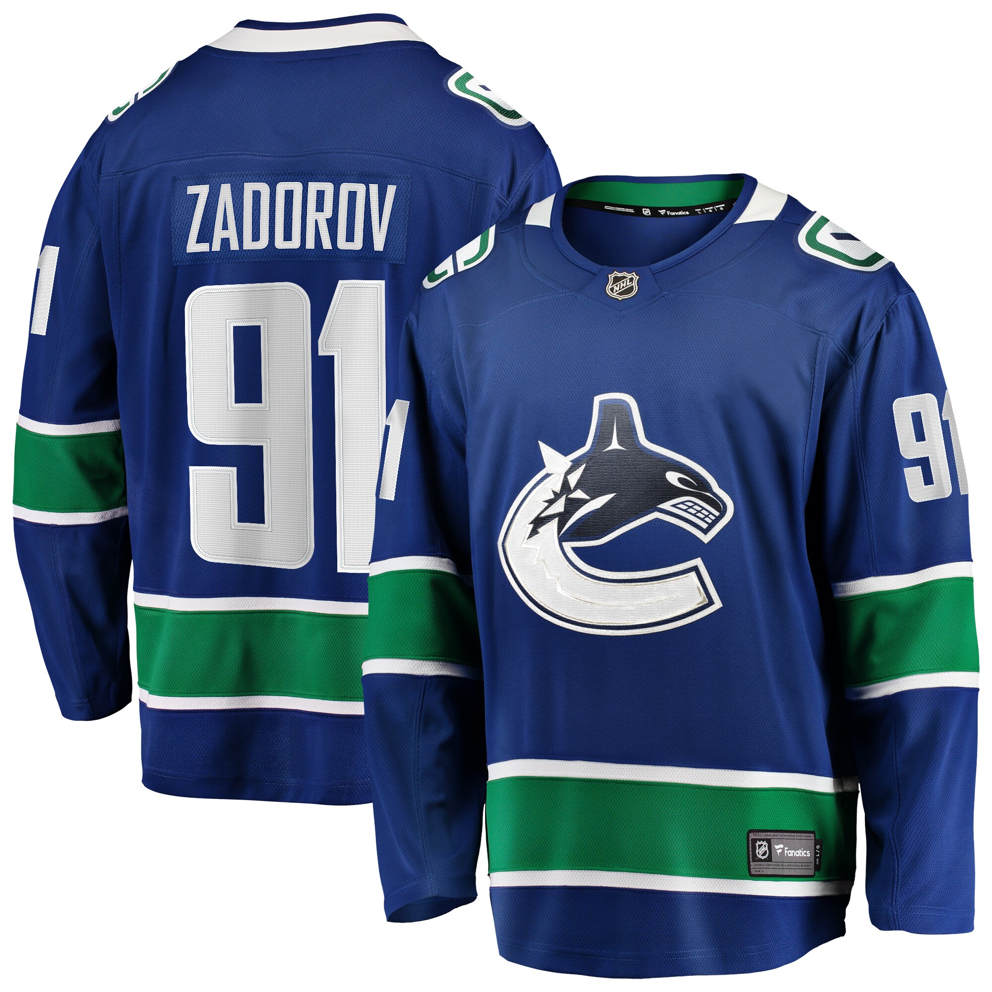 Nikita Zadorov Vancouver Canucks Fanatics Home Premier Breakaway   Jersey – Blue