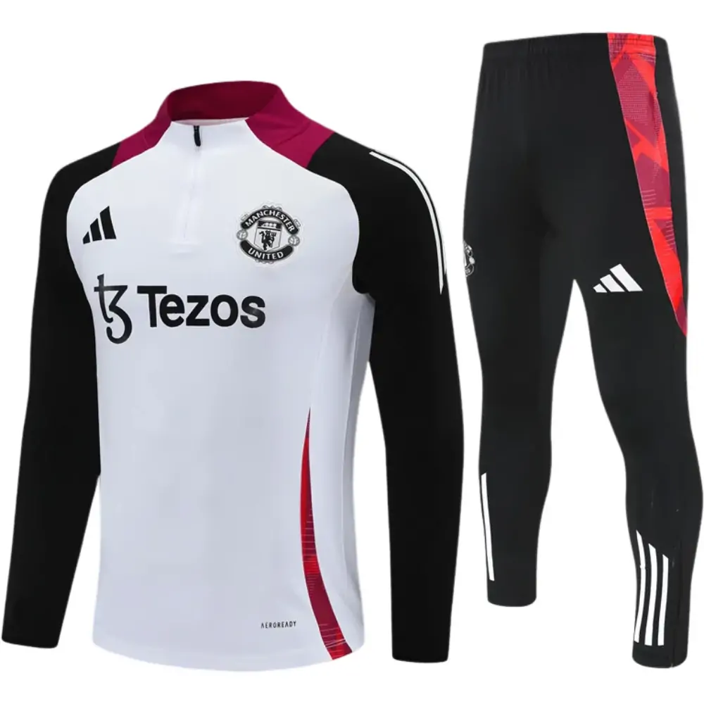2024-25 New Season Manchester United White Kids Training Jersey