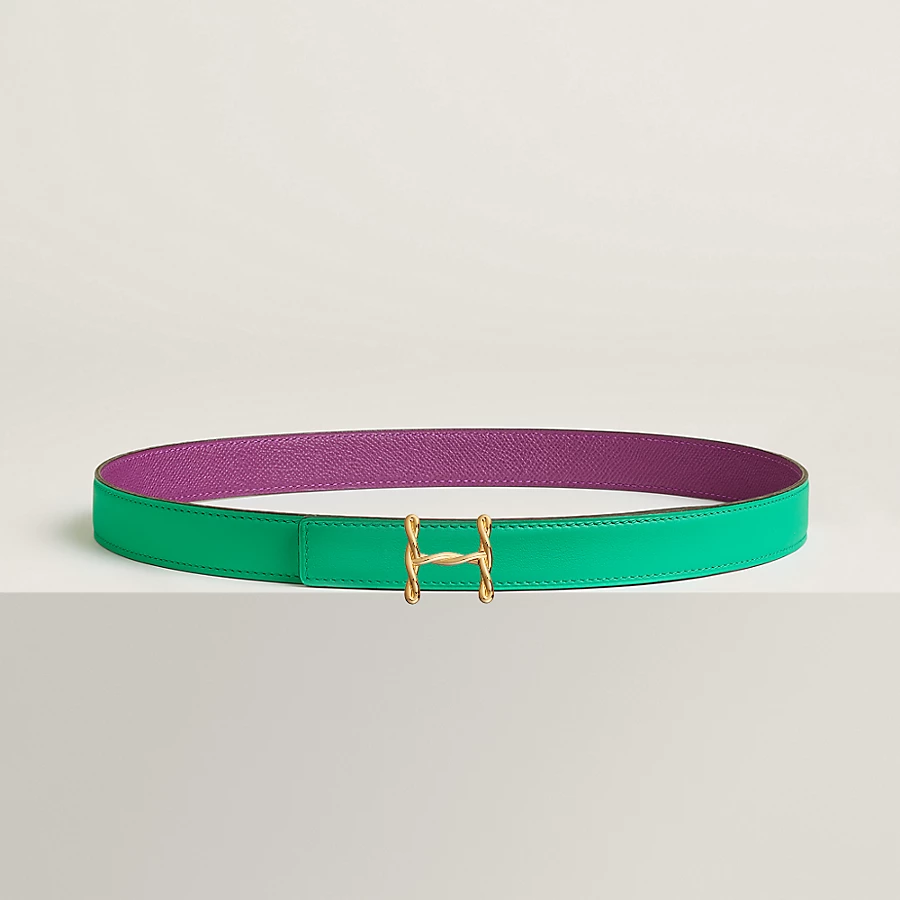 H Torsade belt buckle & Reversible leather strap 24 mm