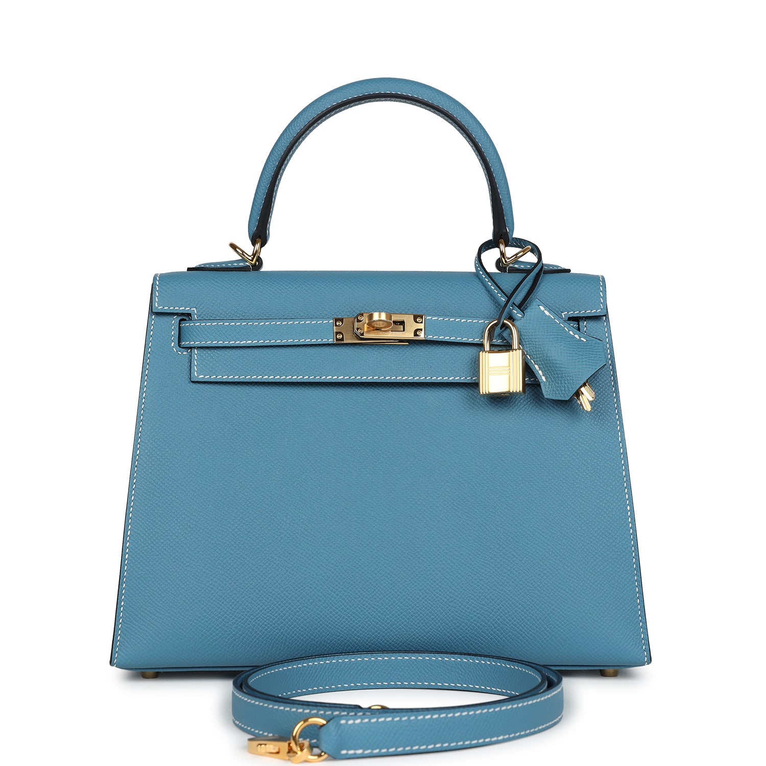 Kelly Sellier 25 Blue Jean Epsom Gold Hardware