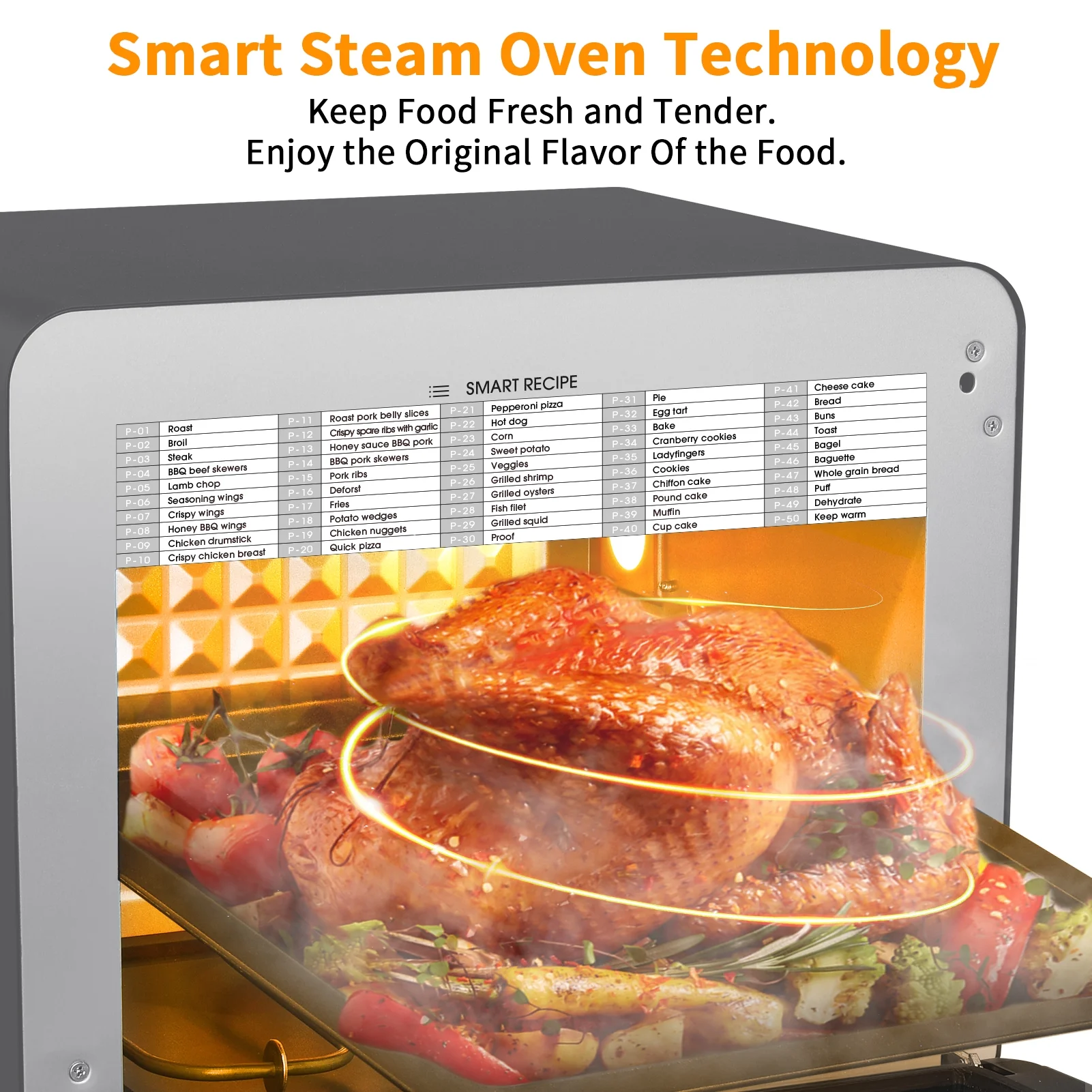 Smart Pizza Oven Air Fryer Kitchen Food Processor Baking Electric Oven Grill Pan Toaster