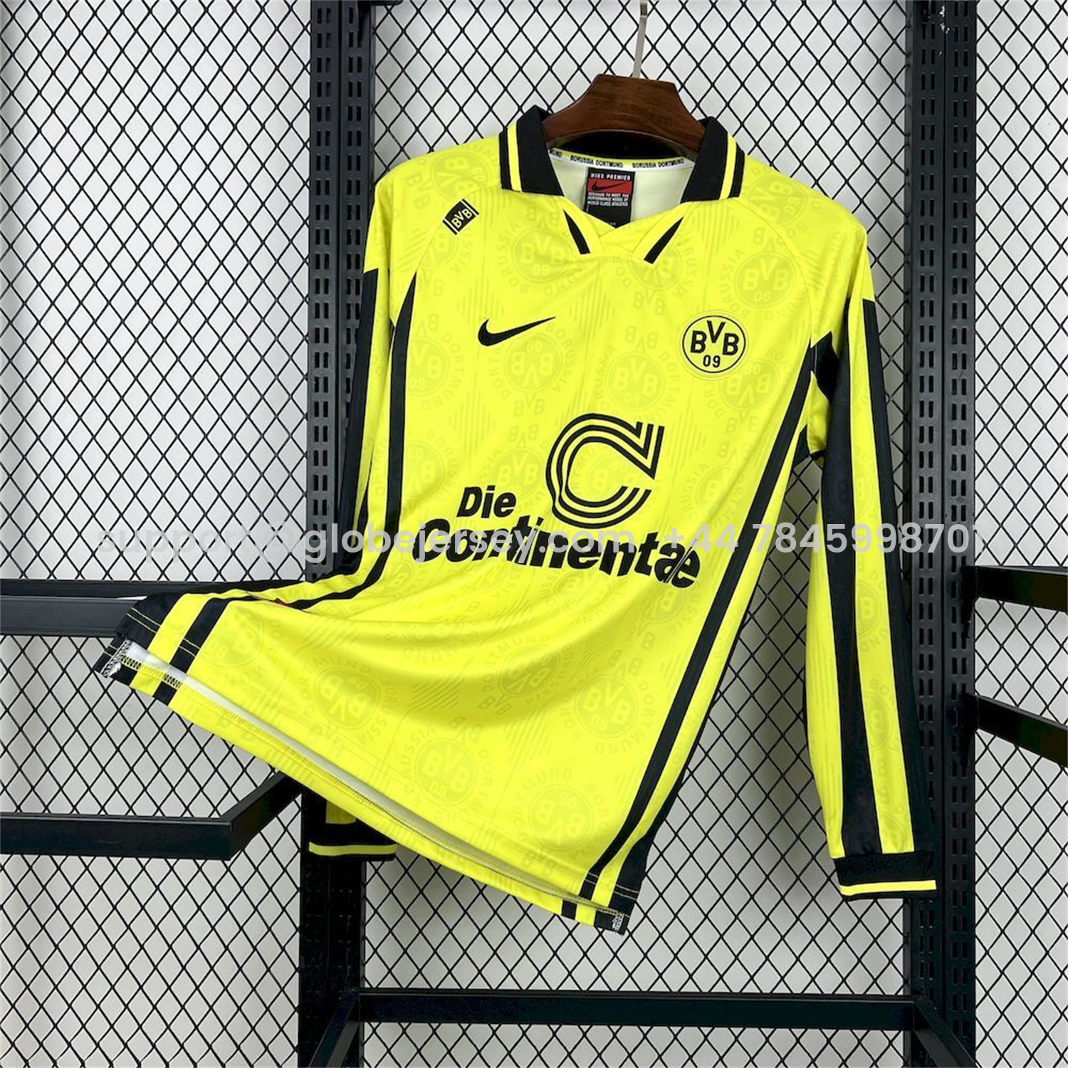 Retro Dortmund 1996-97 Home Long Sleeves Jersey