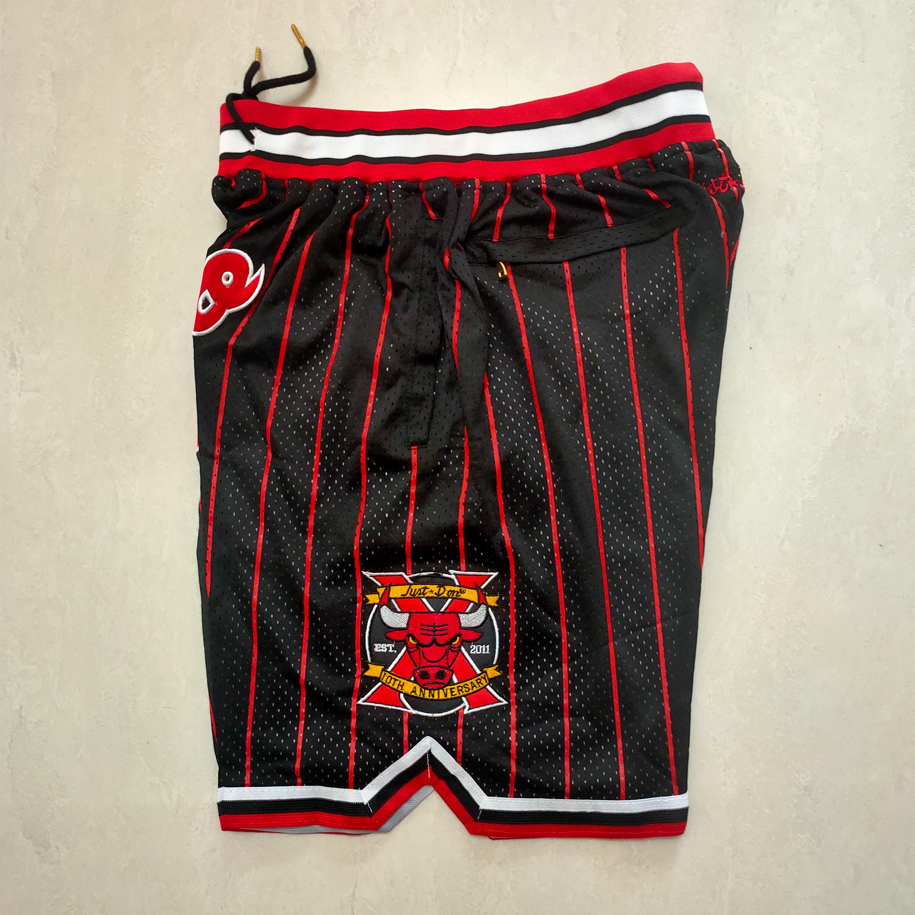 Chicago Bulls Black 10th Anniversary Red Stripe Pocket Pants