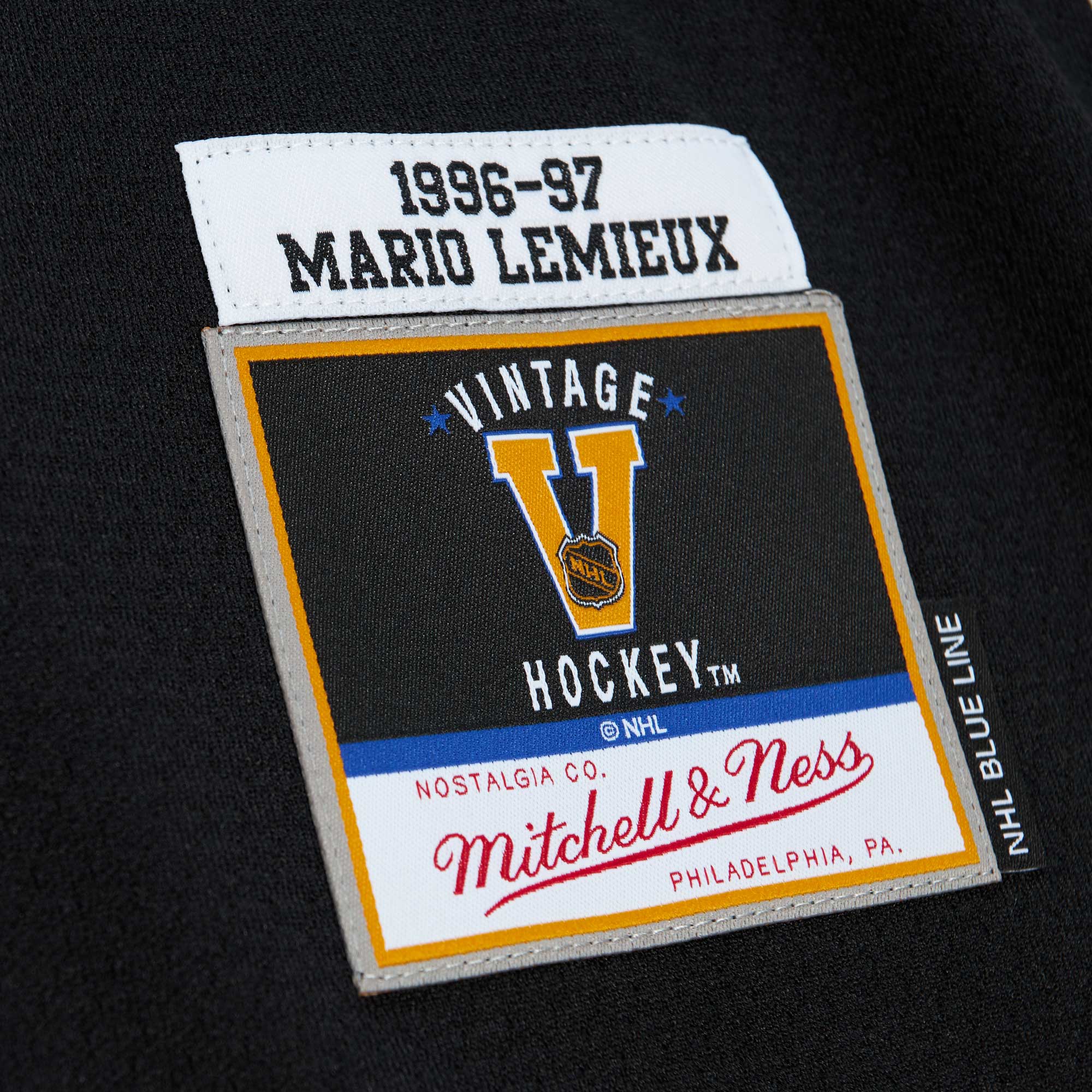 Mario Lemieux Pittsburgh Penguins Mitchell & Ness Captain’s Patch 1996/97 Blue Line   Jersey – Black